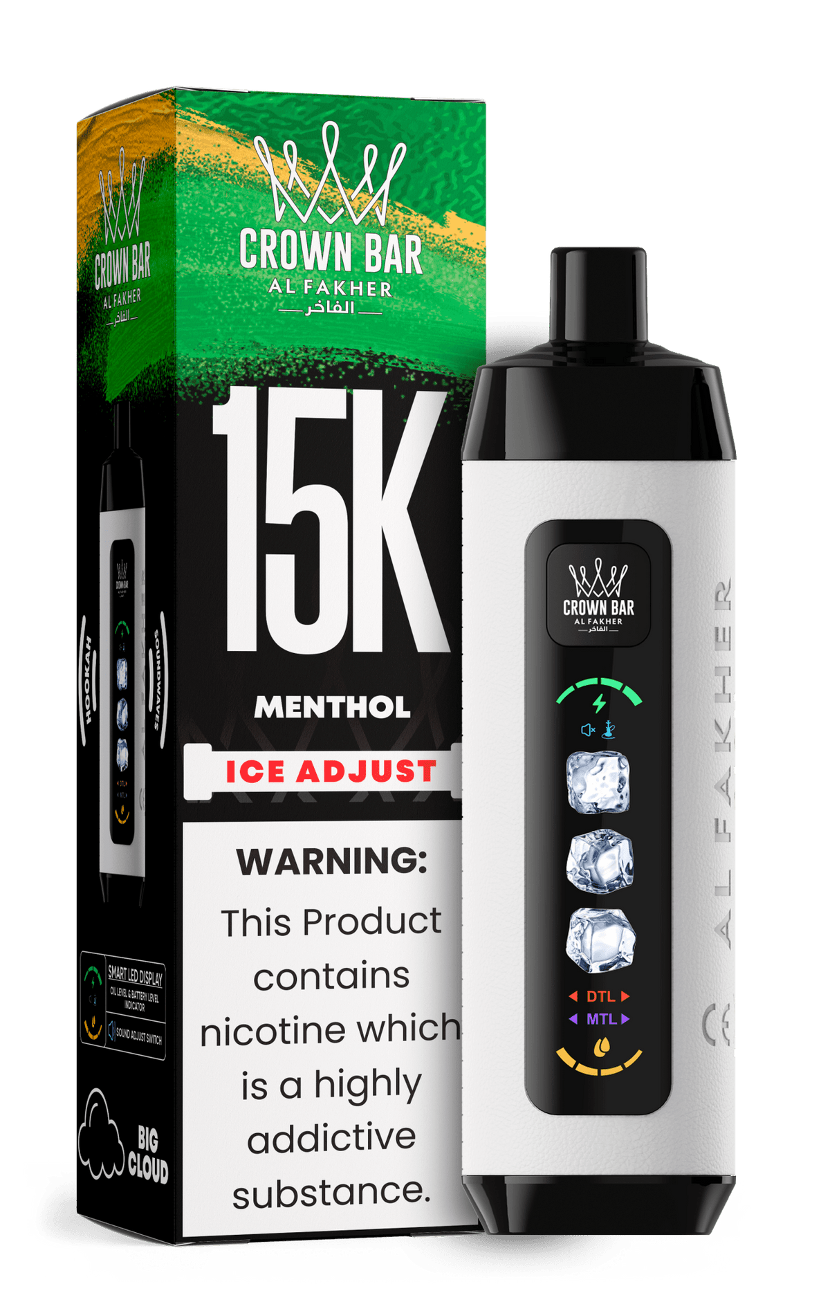 Al Fakher Crown Bar 15k Ice Adjust Vape