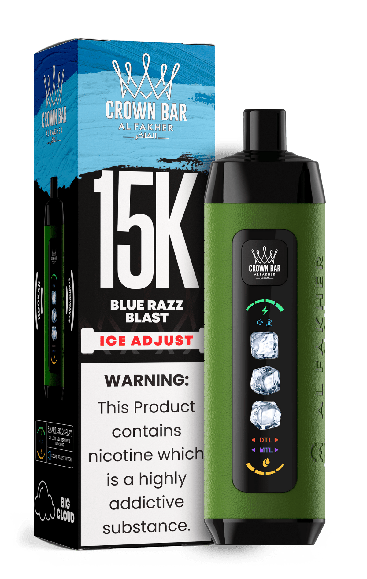 Al Fakher Crown Bar 15k Ice Adjust Vape