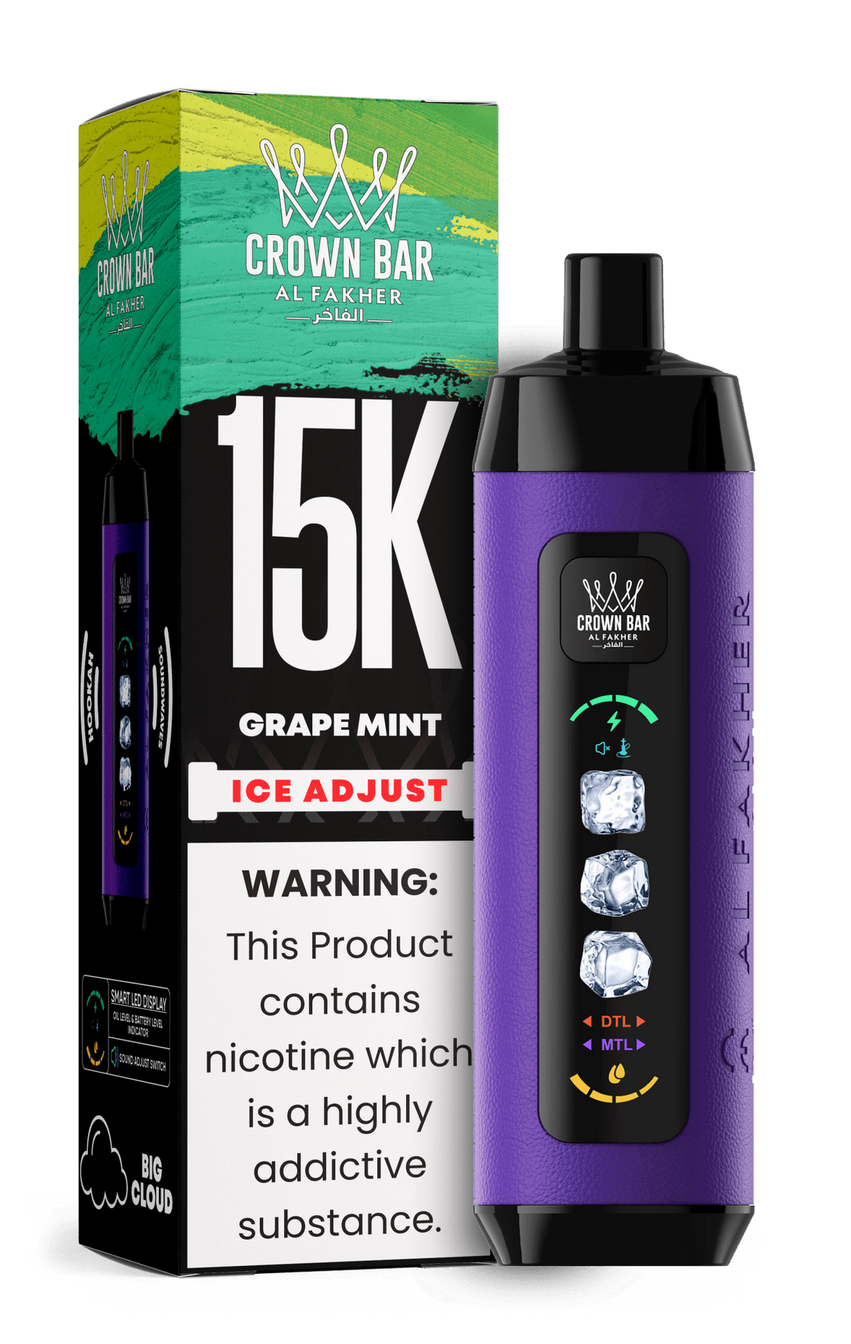 Al Fakher Crown Bar 15k Ice Adjust Vape