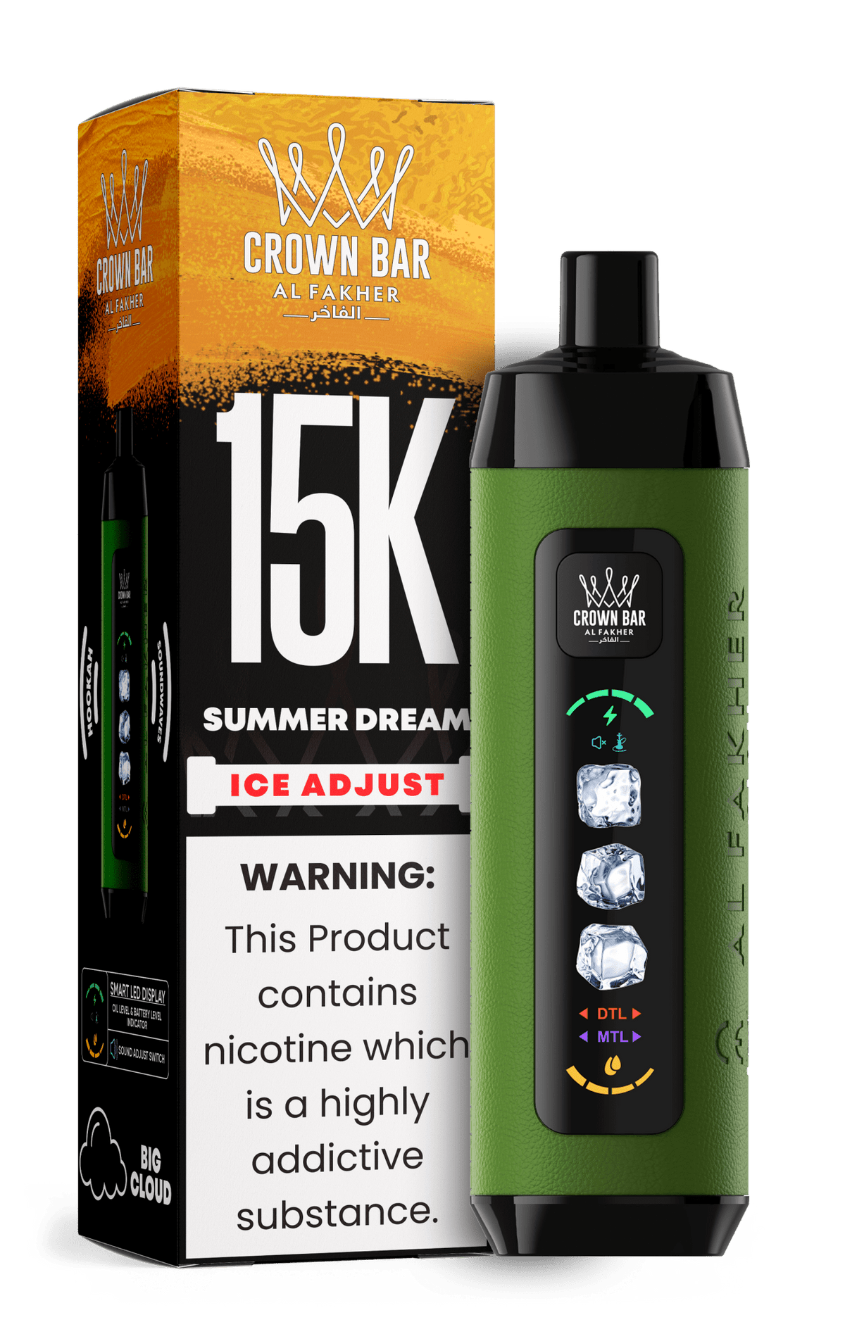 Al Fakher Crown Bar 15k Ice Adjust Vape