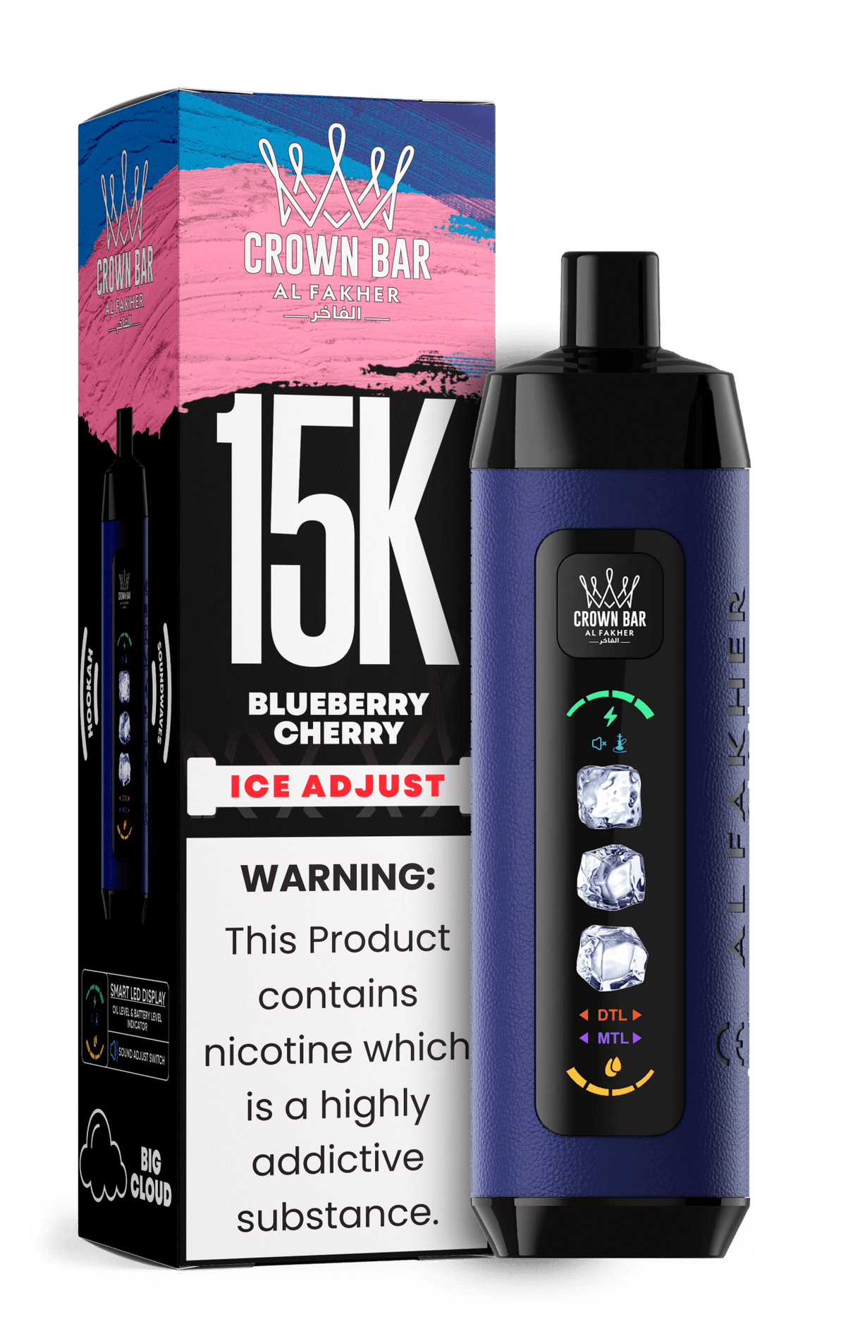 Al Fakher Crown Bar 15k Ice Adjust Vape
