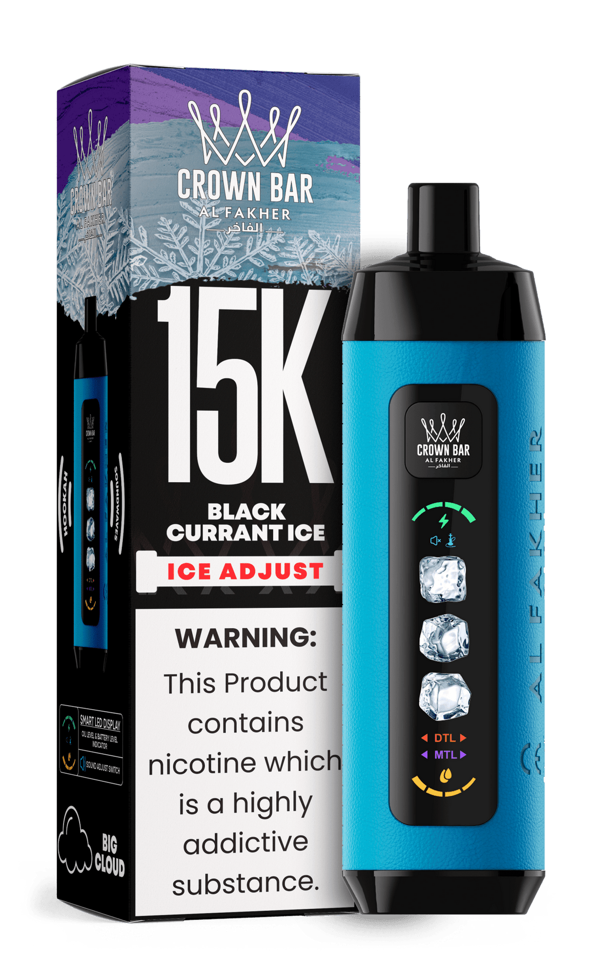 Al Fakher Crown Bar 15k Ice Adjust Vape