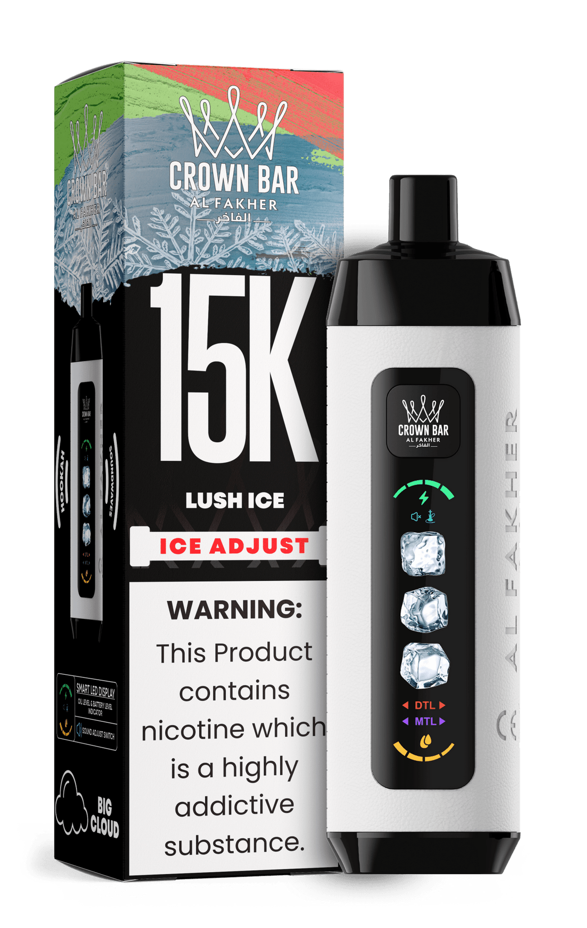 Al Fakher Crown Bar 15k Ice Adjust Vape