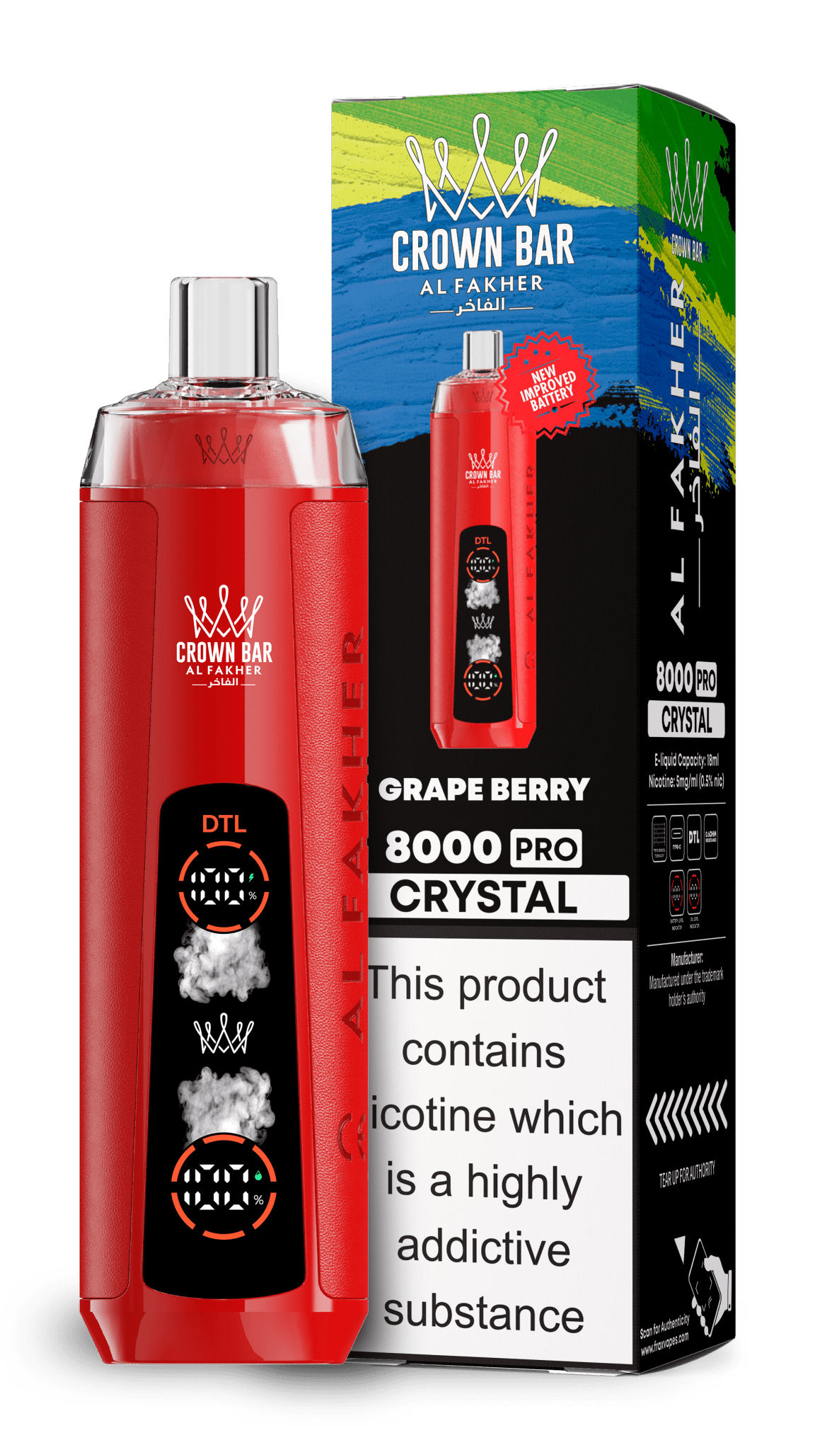 Al Fakher Crown Bar 8000 Pro Crystal Vape