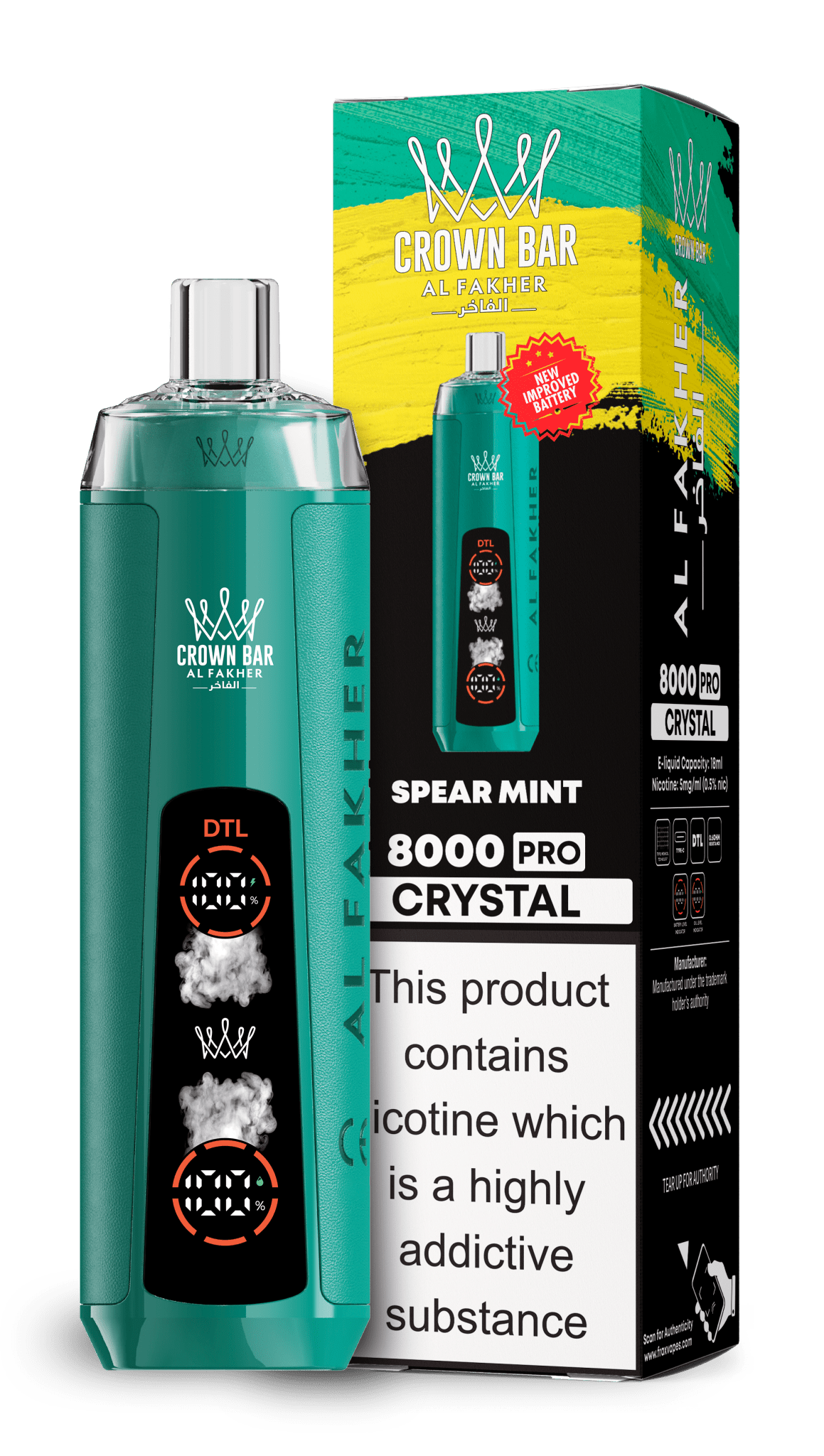 Al Fakher Crown Bar 8000 Pro Crystal Vape