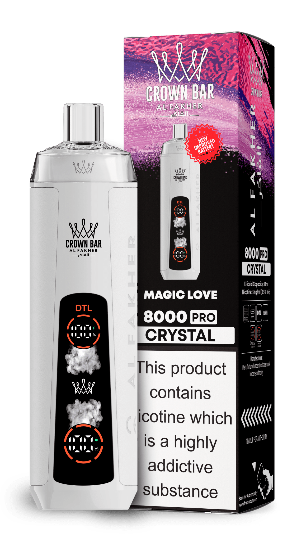 Al Fakher Crown Bar 8000 Pro Crystal Vape