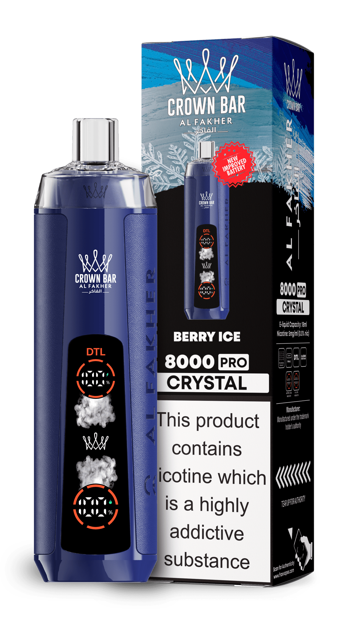 Al Fakher Crown Bar 8000 Pro Crystal Vape