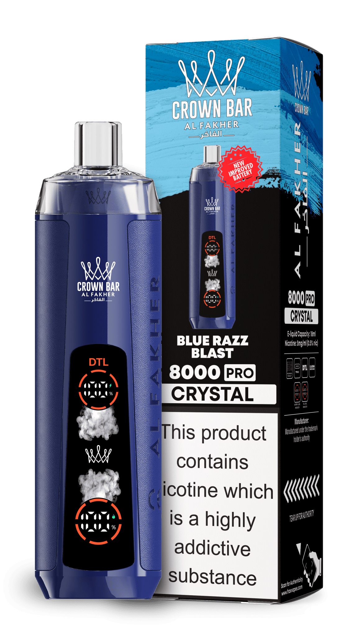 Al Fakher Crown Bar 8000 Pro Crystal Vape