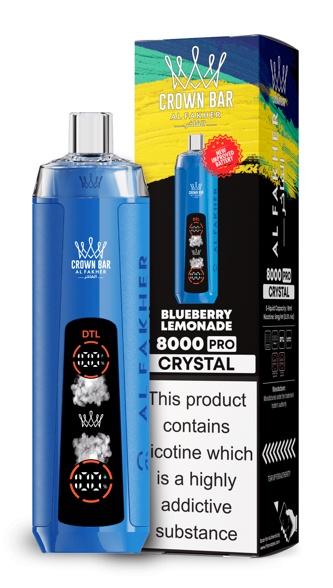 Al Fakher Crown Bar 8000 Pro Crystal Vape