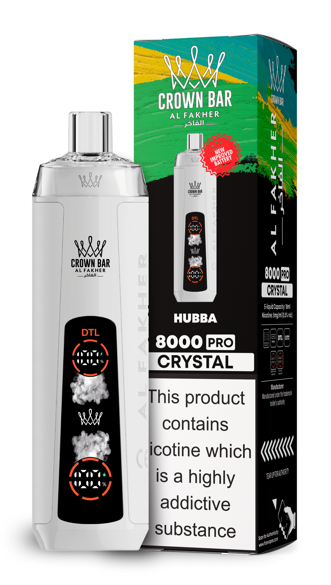 Al Fakher Crown Bar 8000 Pro Crystal Vape