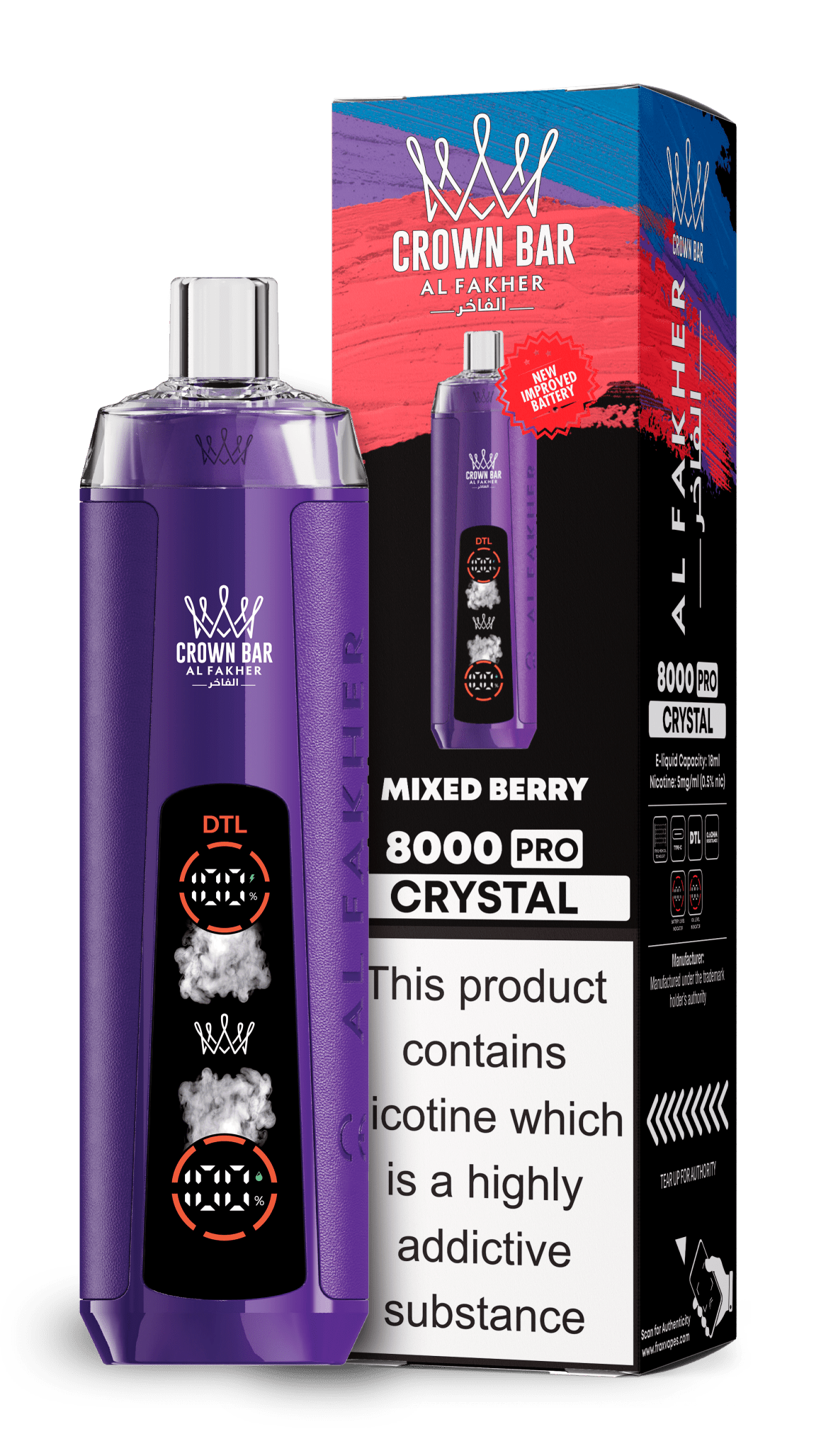Al Fakher Crown Bar 8000 Pro Crystal Vape