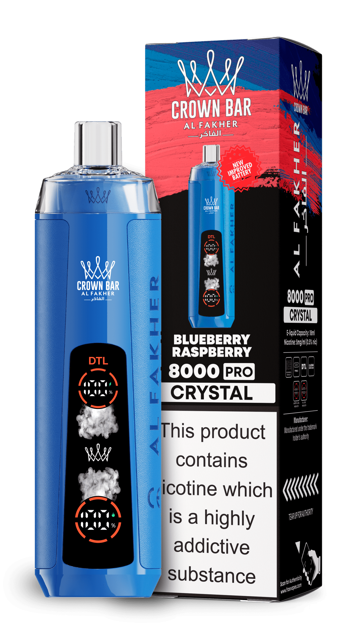 Al Fakher Crown Bar 8000 Pro Crystal Vape