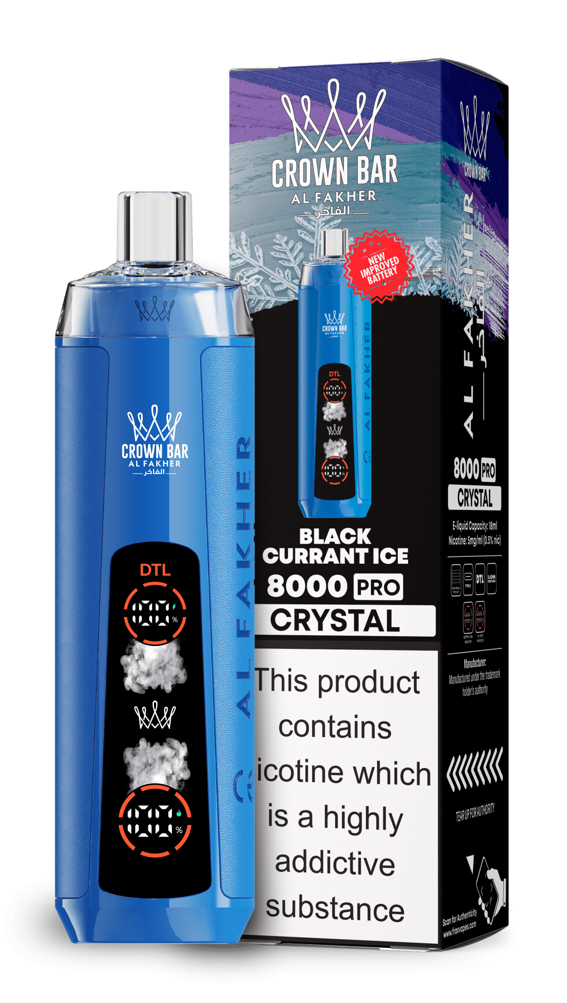 Al Fakher Crown Bar 8000 Pro Crystal Vape