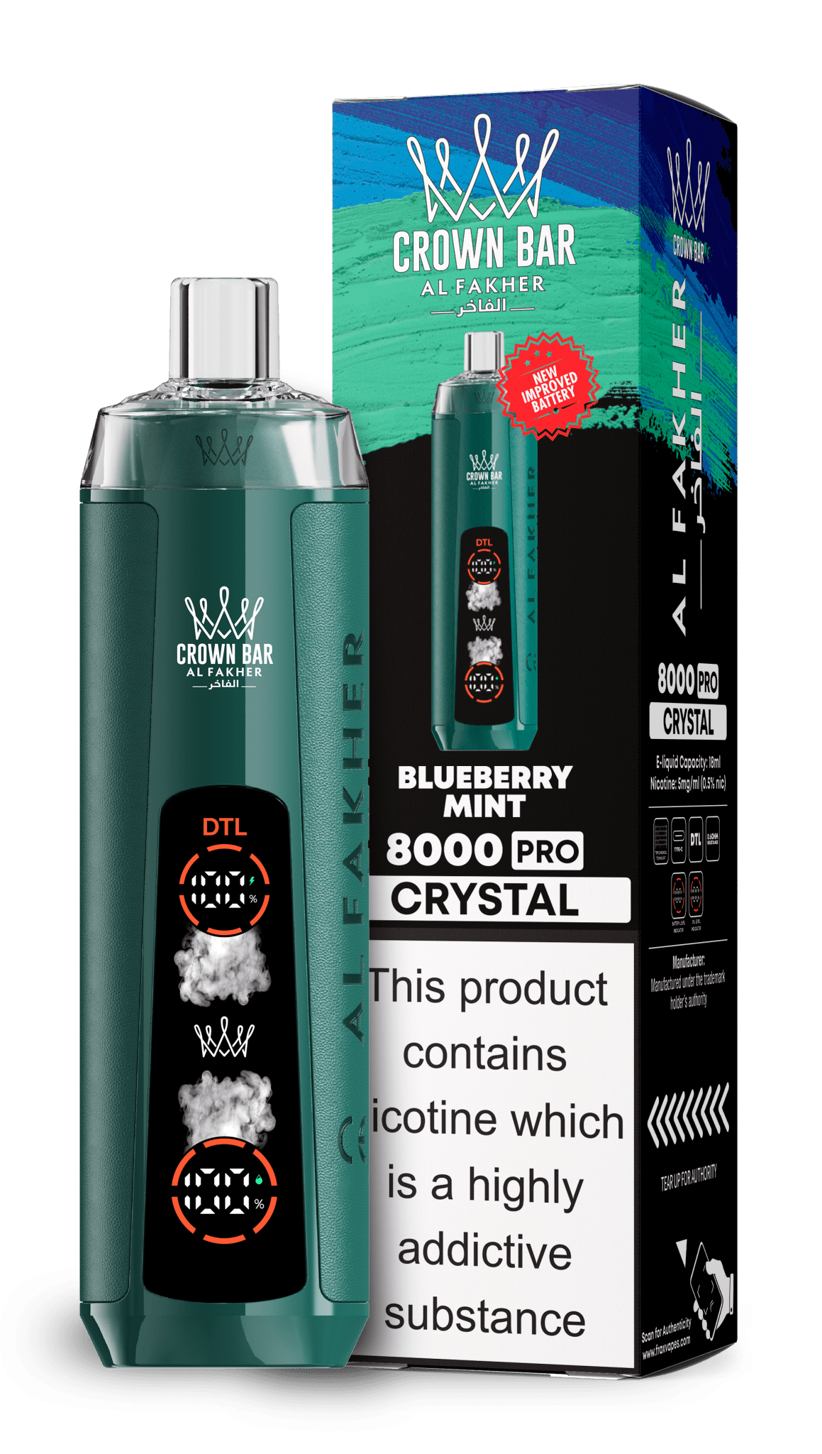 Al Fakher Crown Bar 8000 Pro Crystal Vape