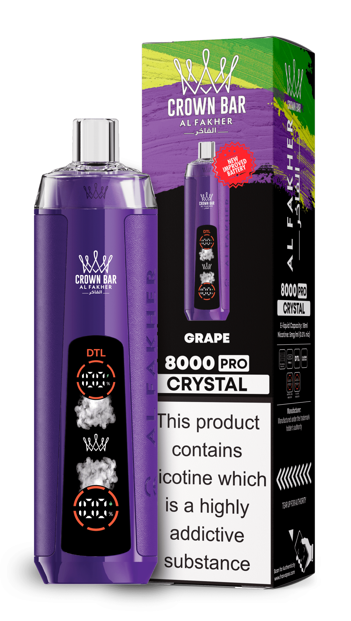 Al Fakher Crown Bar 8000 Pro Crystal Vape