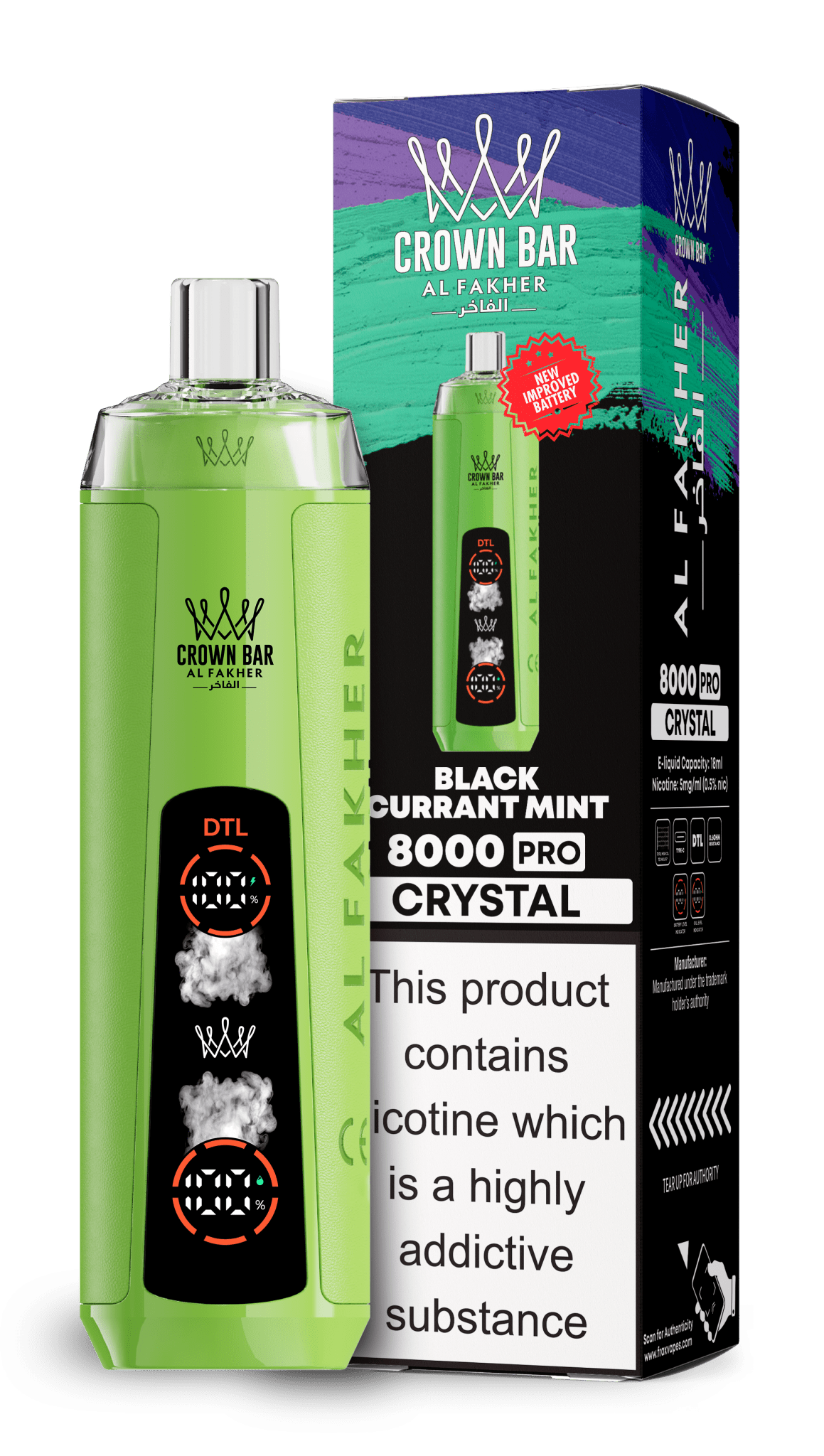 Al Fakher Crown Bar 8000 Pro Crystal Vape