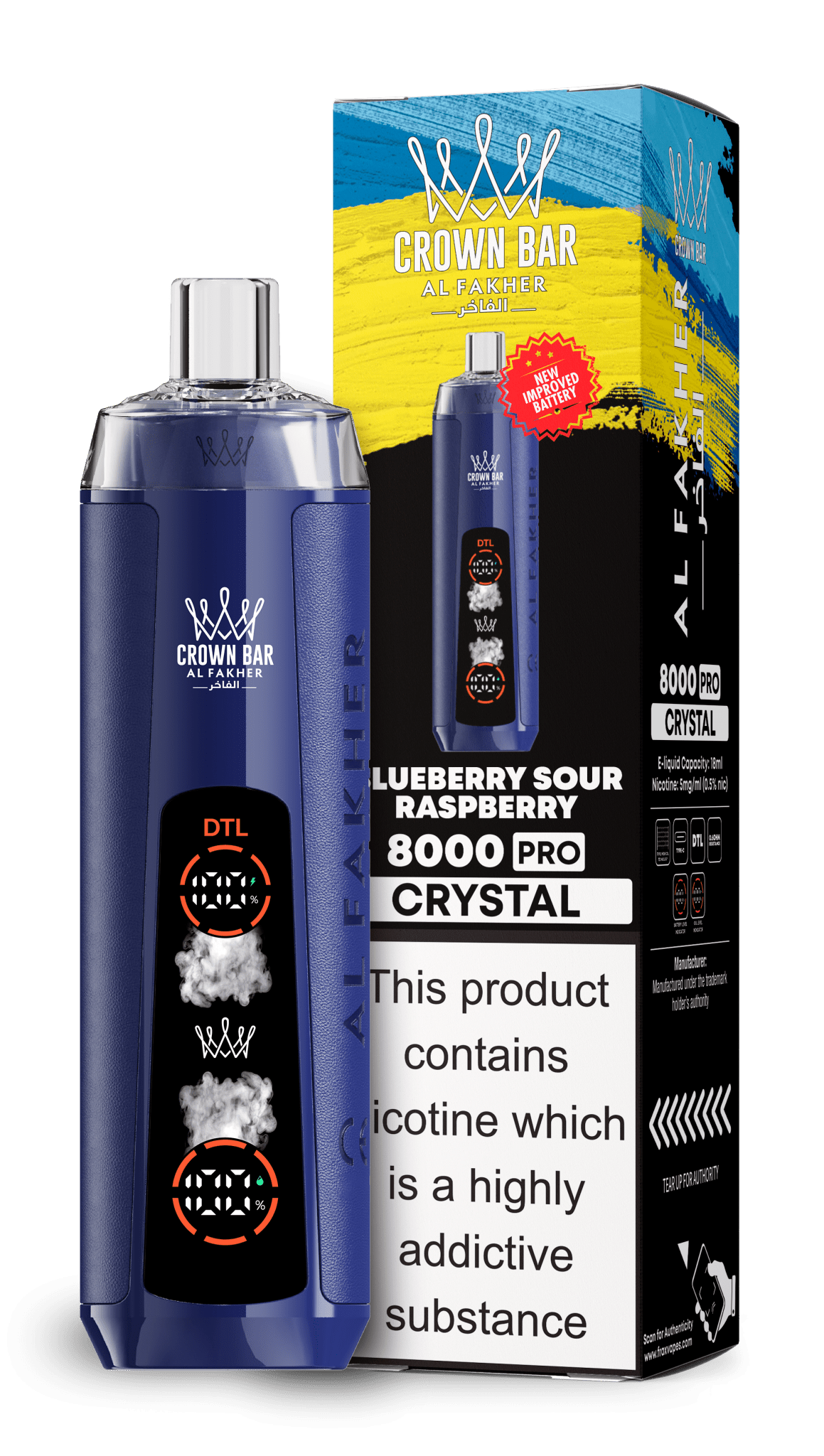 Al Fakher Crown Bar 8000 Pro Crystal Vape