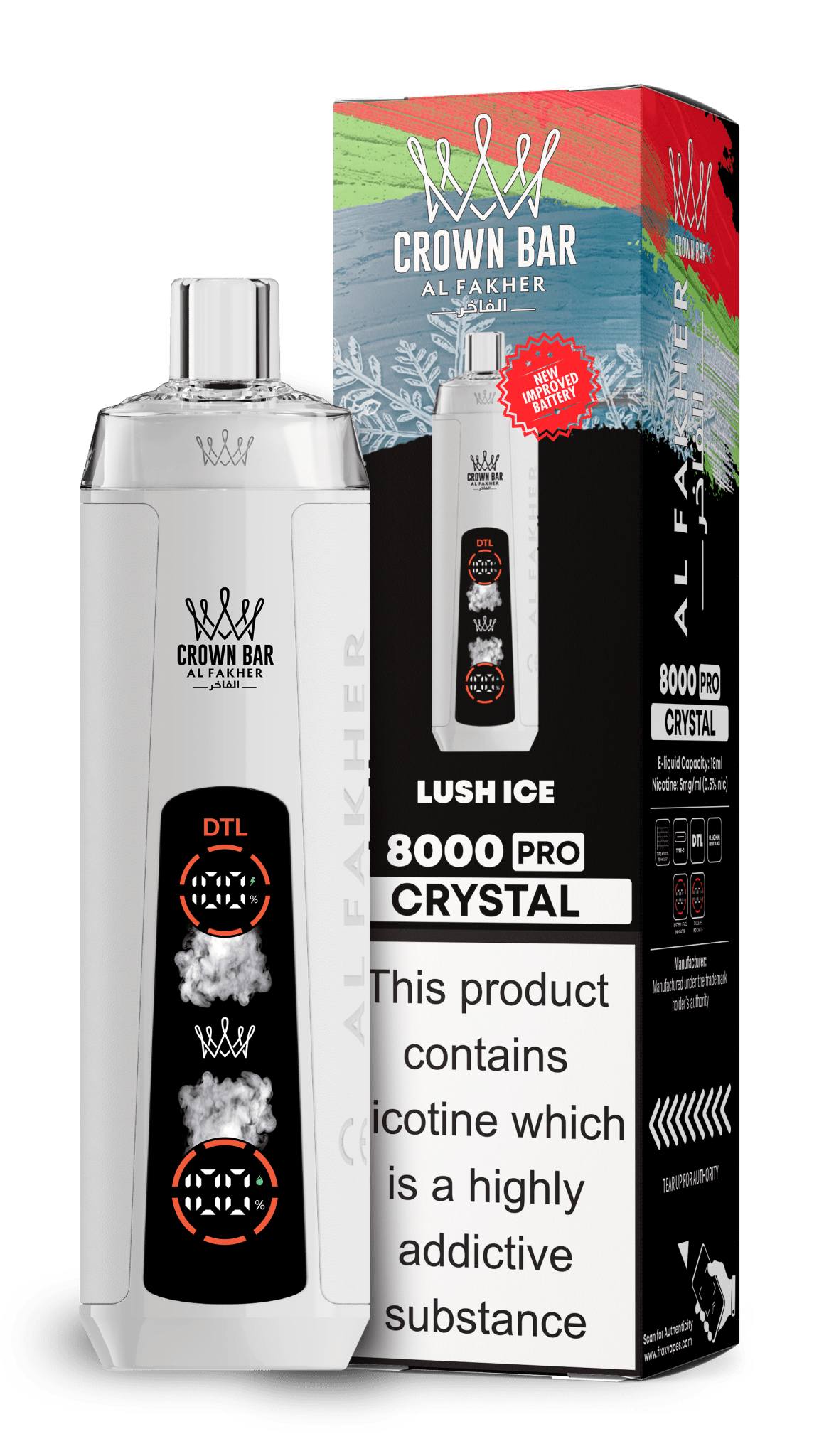Al Fakher Crown Bar 8000 Pro Crystal Vape
