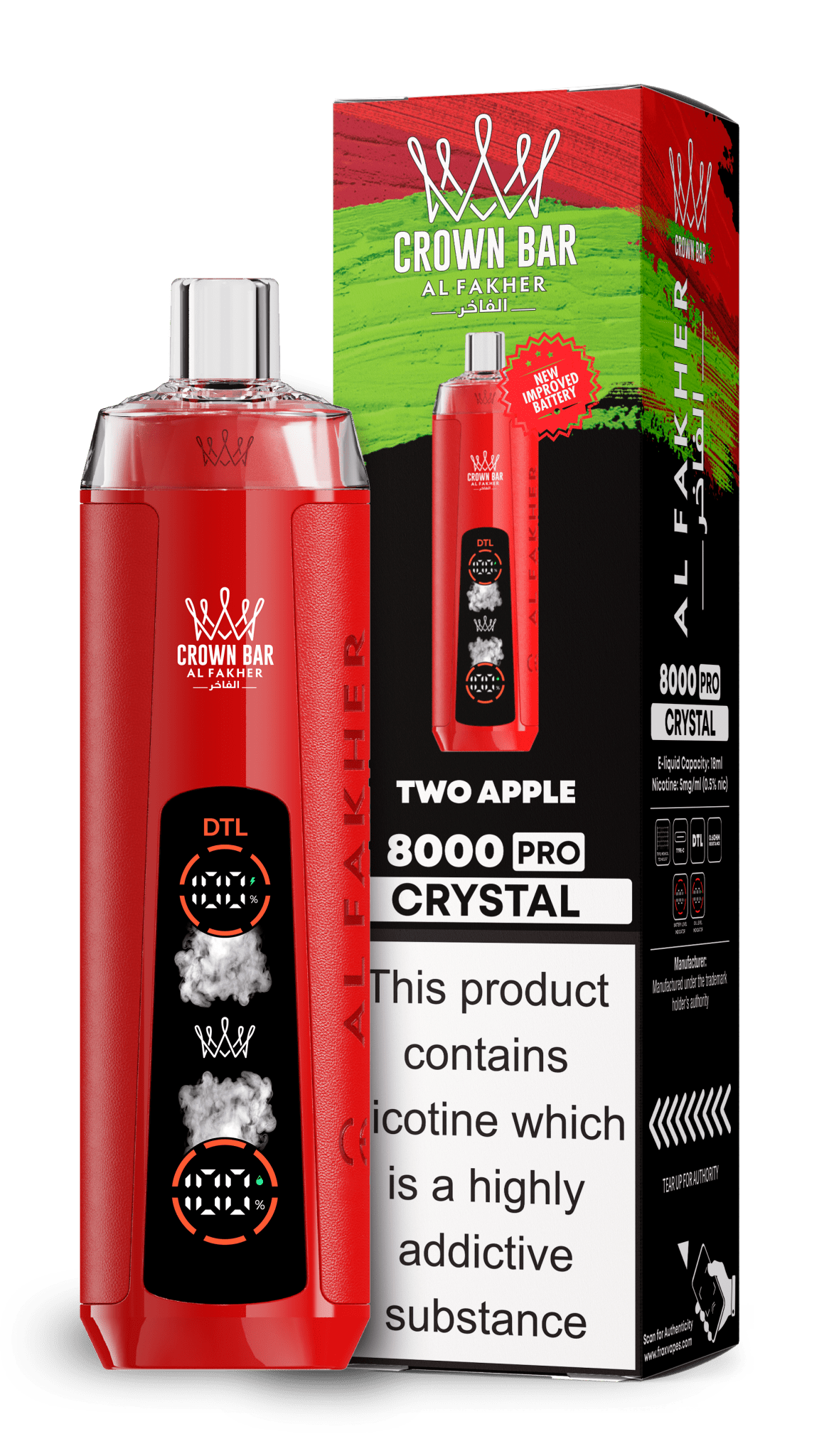 Al Fakher Crown Bar 8000 Pro Crystal Vape