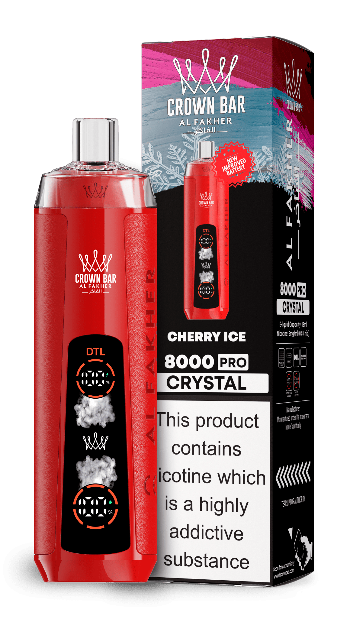 Al Fakher Crown Bar 8000 Pro Crystal Vape