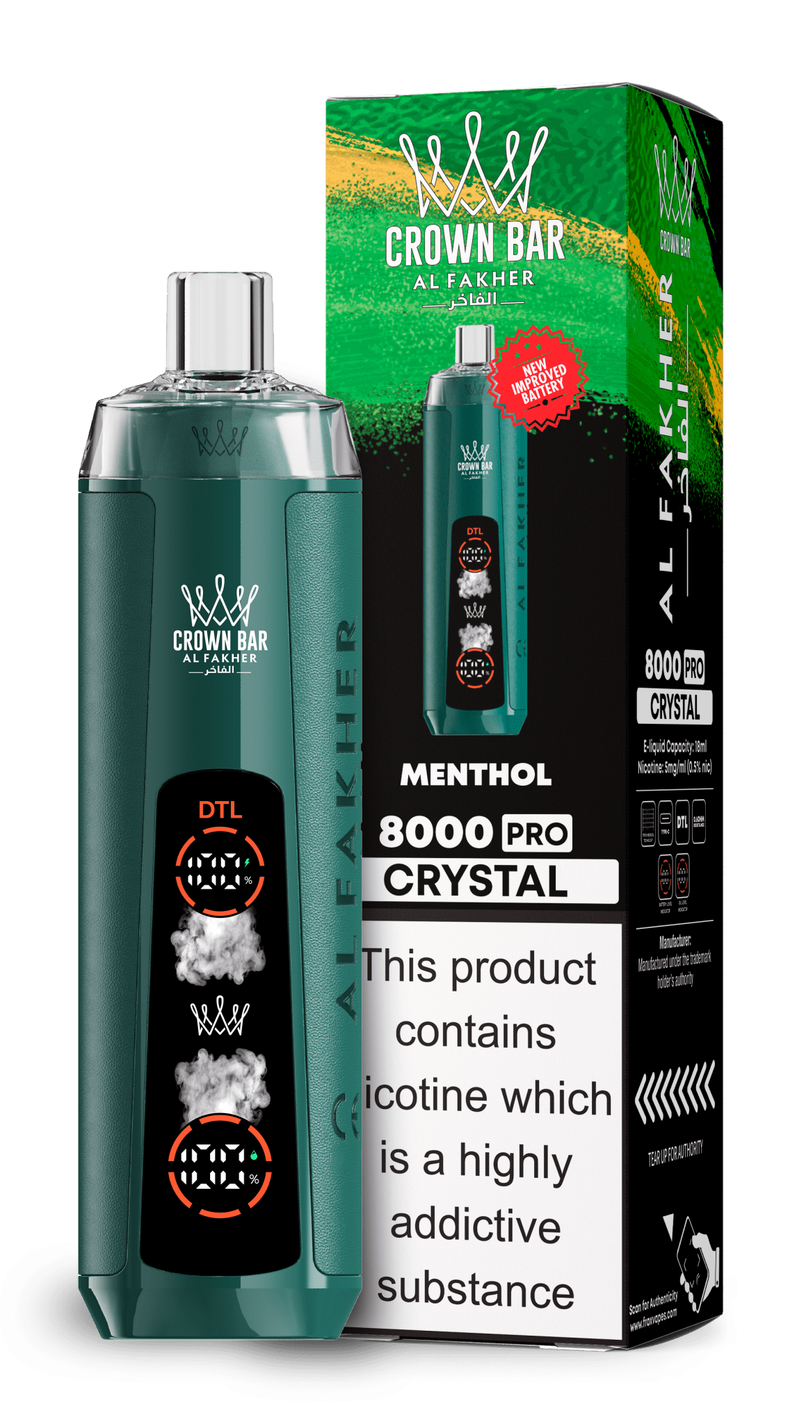 Al Fakher Crown Bar 8000 Pro Crystal Vape