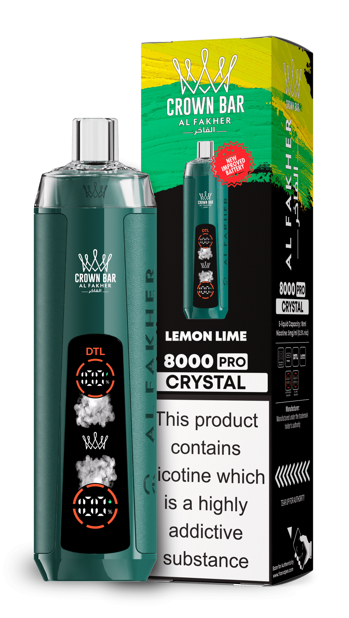 Al Fakher Crown Bar 8000 Pro Crystal Vape