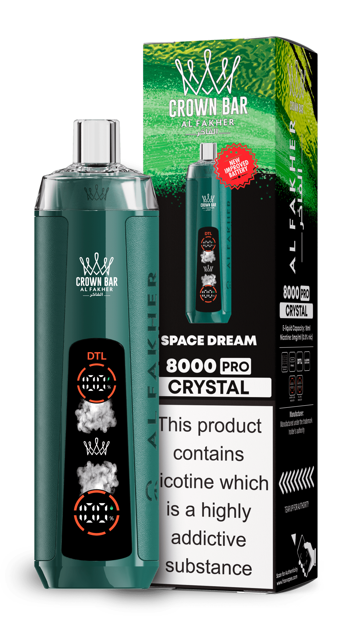 Al Fakher Crown Bar 8000 Pro Crystal Vape