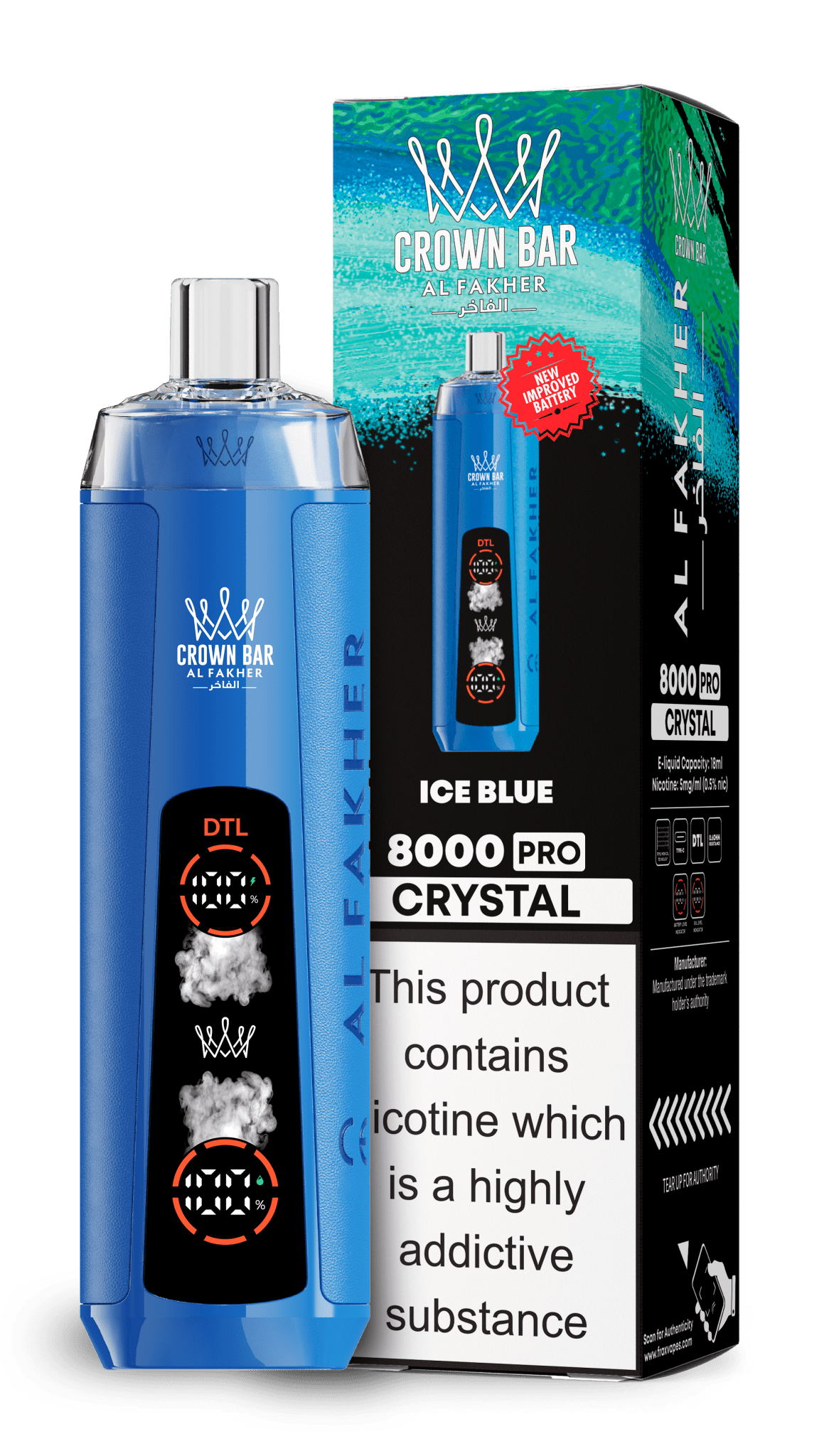 Al Fakher Crown Bar 8000 Pro Crystal Vape