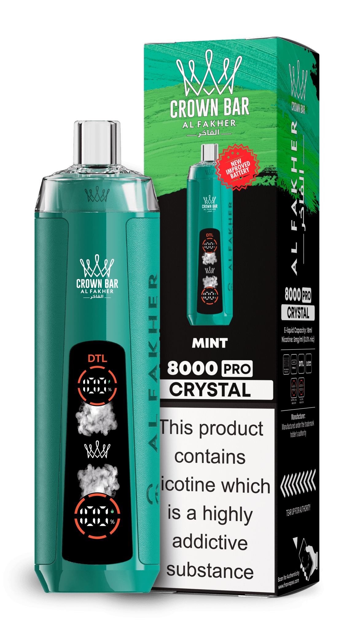 Al Fakher Crown Bar 8000 Pro Crystal Vape