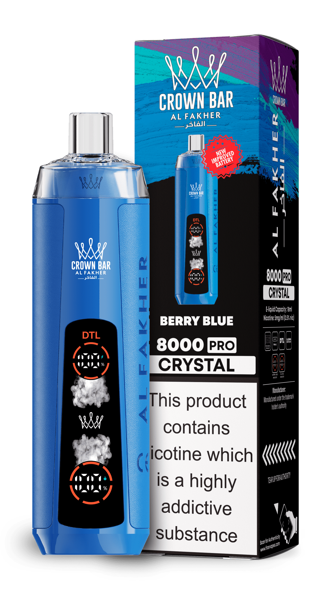 Al Fakher Crown Bar 8000 Pro Crystal Vape