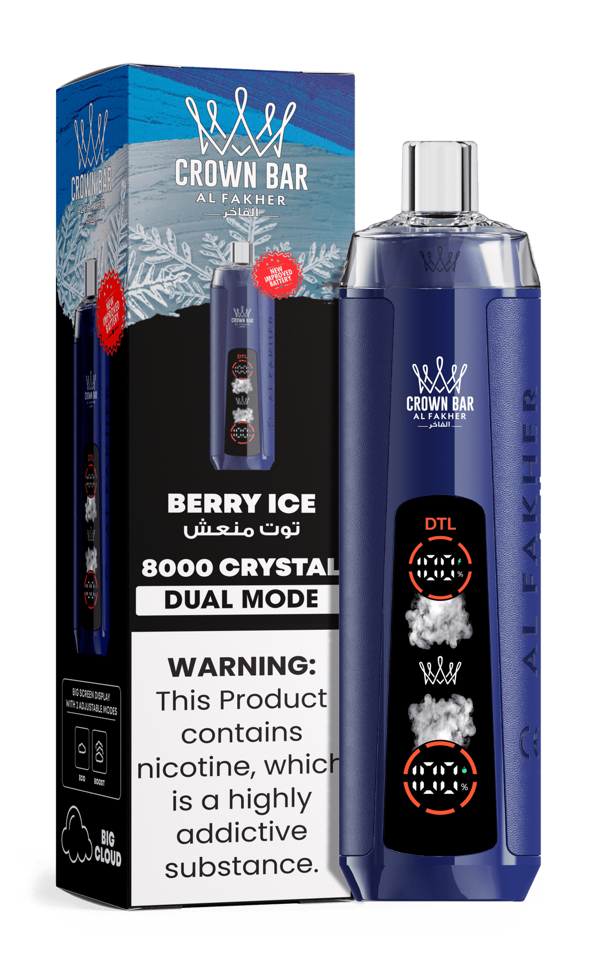 Al Fakher Crystal 8000+ Puffs Disposable Vape | Dual Mode