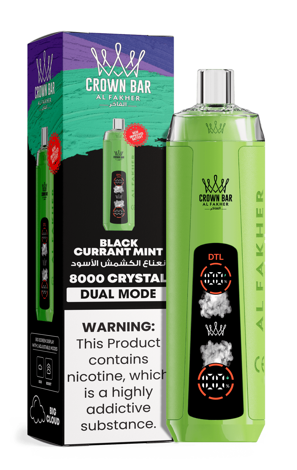 Al Fakher Crystal 8000+ Puffs Disposable Vape | Dual Mode