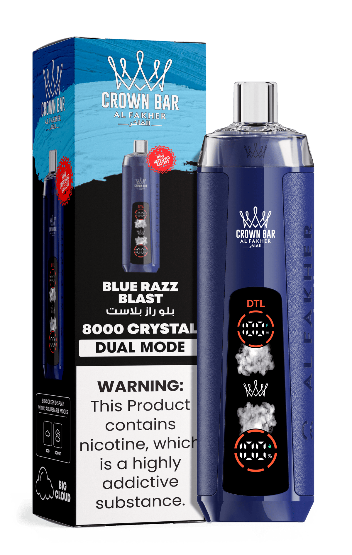 Al Fakher Crystal 8000+ Puffs Disposable Vape | Dual Mode