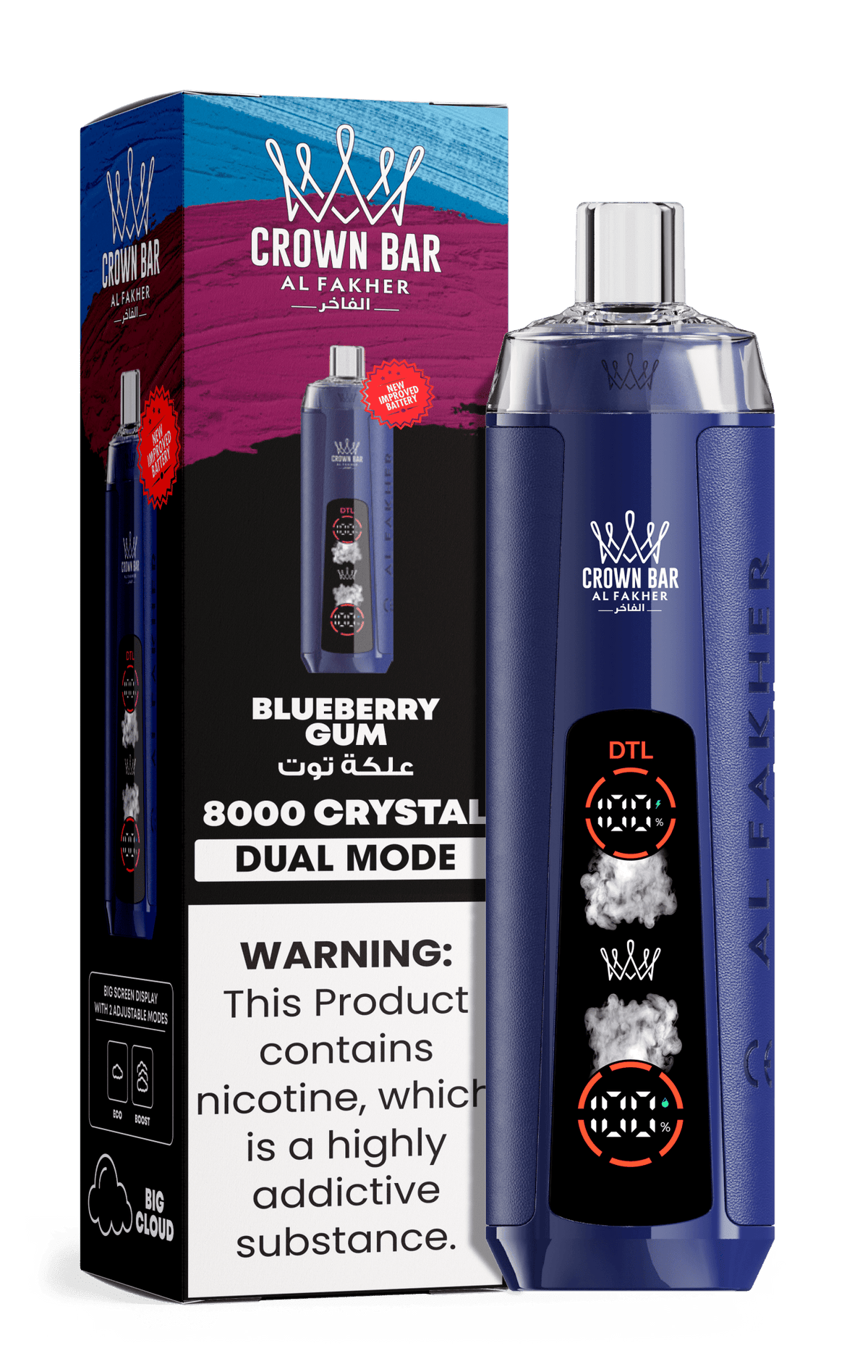 Al Fakher Crystal 8000+ Puffs Disposable Vape | Dual Mode