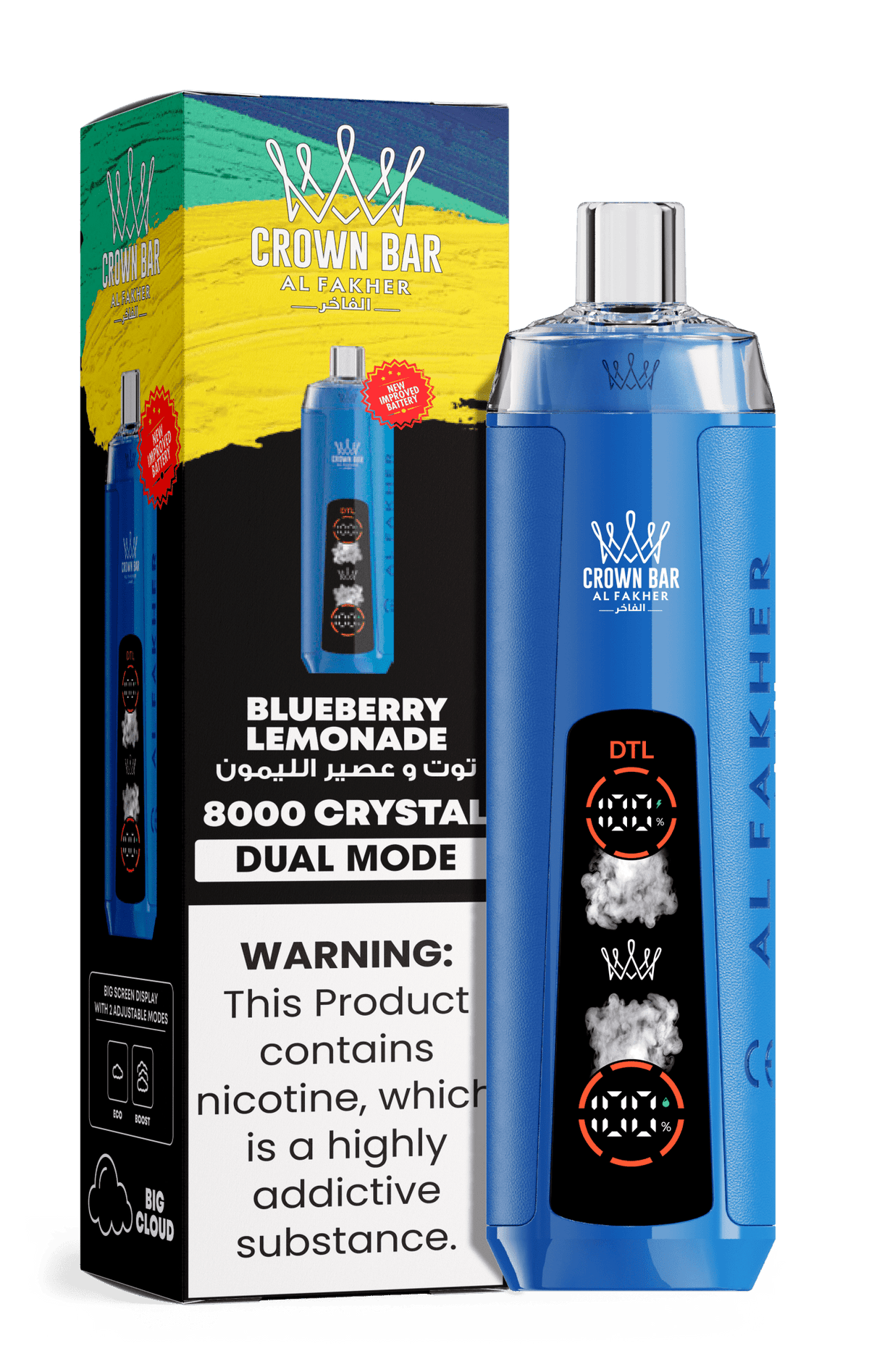 Al Fakher Crystal 8000+ Puffs Disposable Vape | Dual Mode