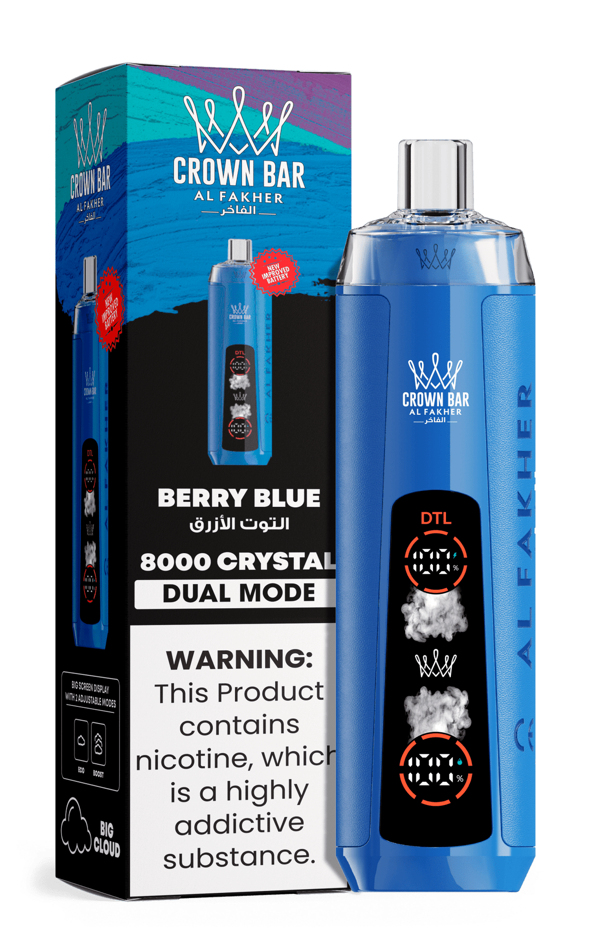 Al Fakher Crystal 8000+ Puffs Disposable Vape | Dual Mode