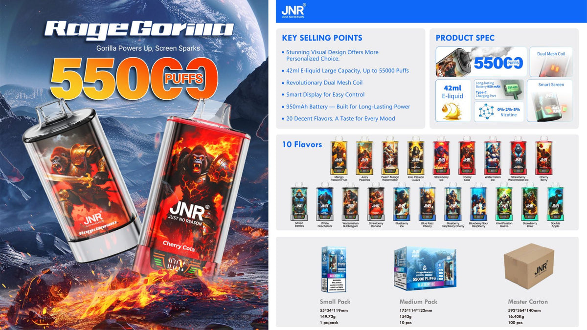 JNR Rage Gorrila 55k Prefilled Vape Kit