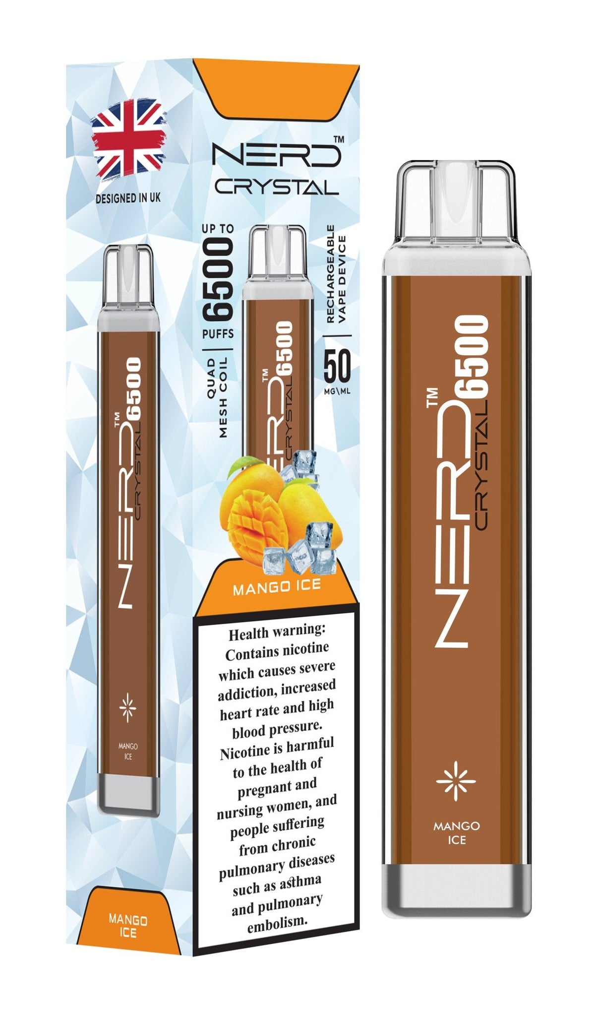 Nerd Crystal 6500 Puffs Disposable Vape 20mg Box of 10