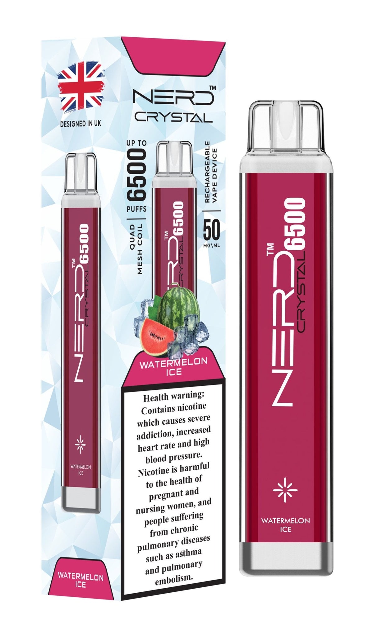 Nerd Crystal 6500 Puffs Disposable Vape 20mg Box of 10