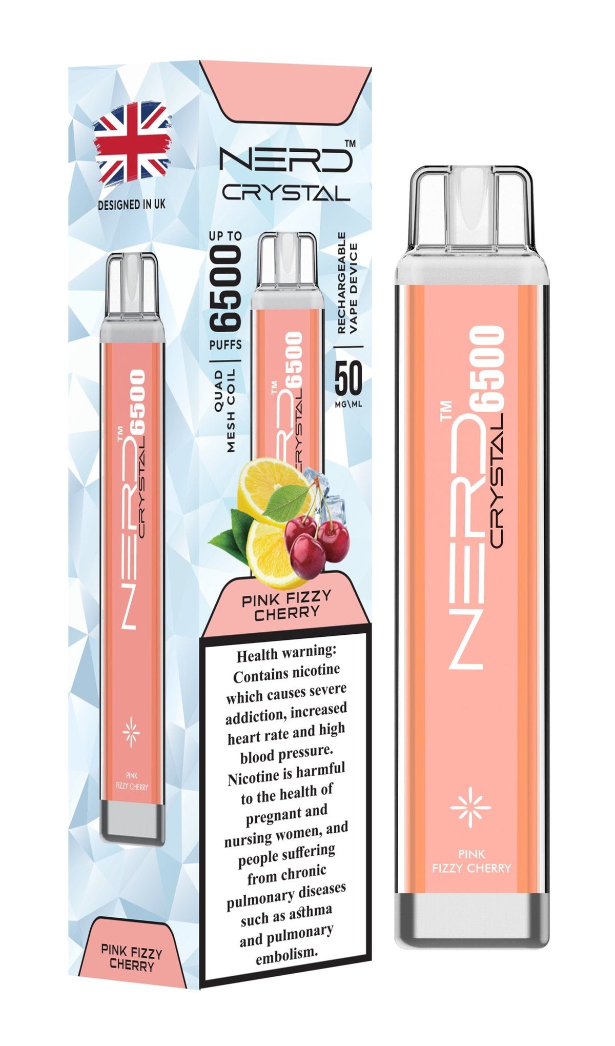 Nerd Crystal 6500 Puffs Disposable Vape 20mg Box of 10