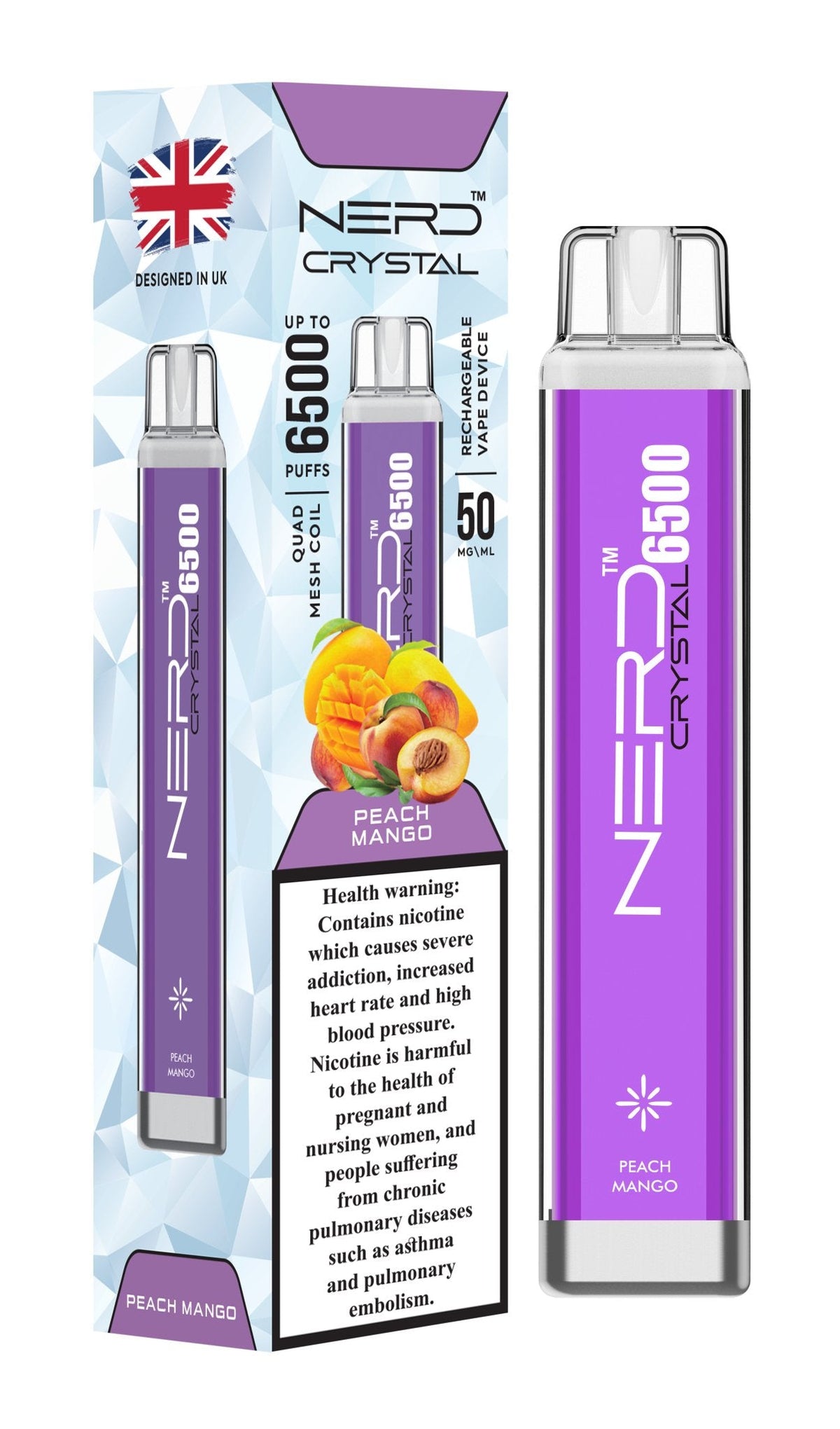 Nerd Crystal 6500 Puffs Disposable Vape 20mg Box of 10
