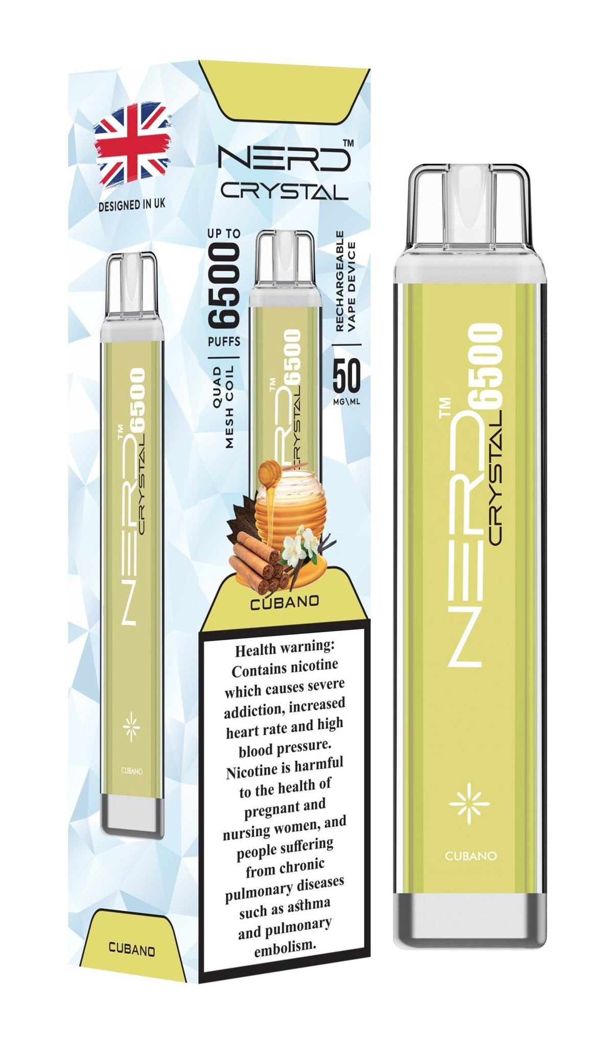 Nerd Crystal 6500 Puffs Disposable Vape 20mg Box of 10