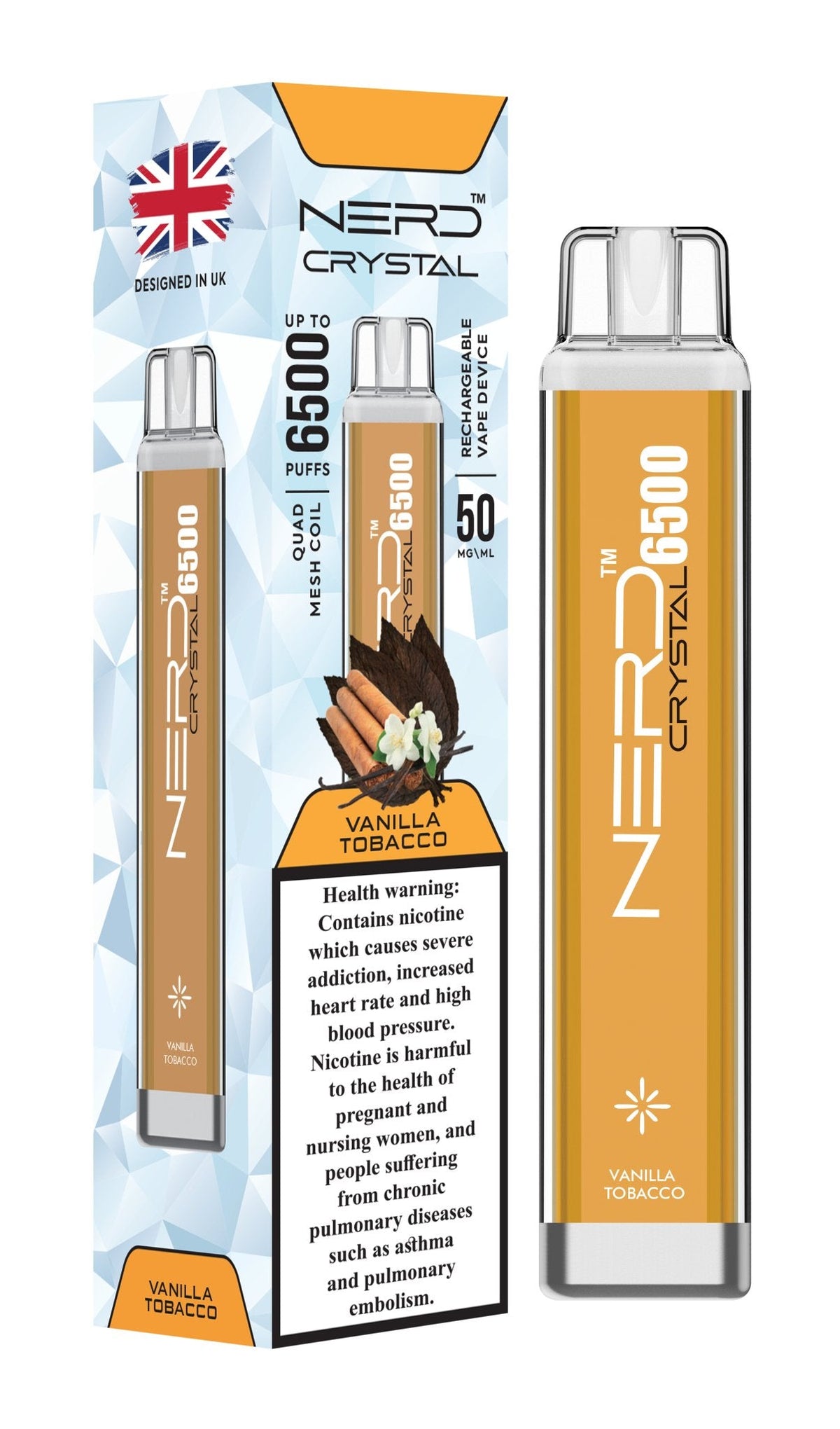 Nerd Crystal 6500 Puffs Disposable Vape 20mg Box of 10