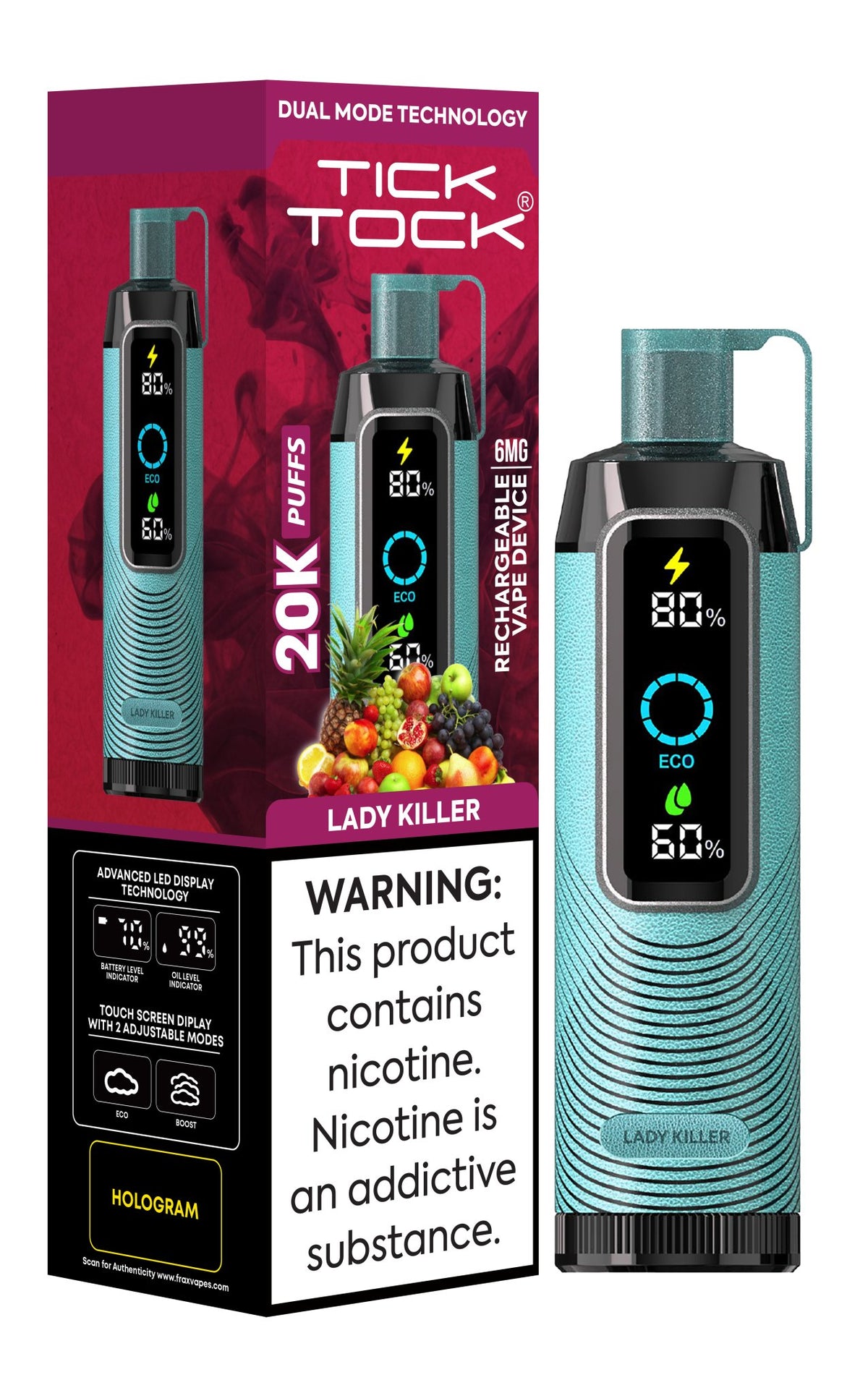 Tick Tock 20,000 Puffs Disposable Vape 20mg