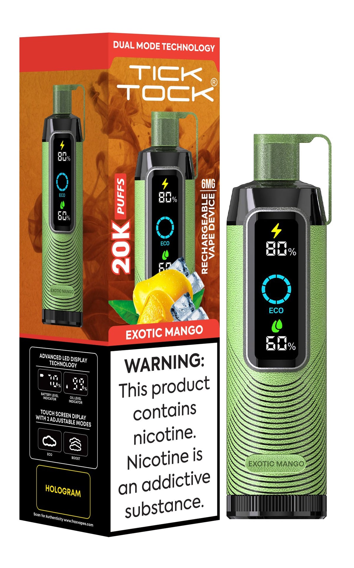 Tick Tock 20,000 Puffs Disposable Vape 20mg