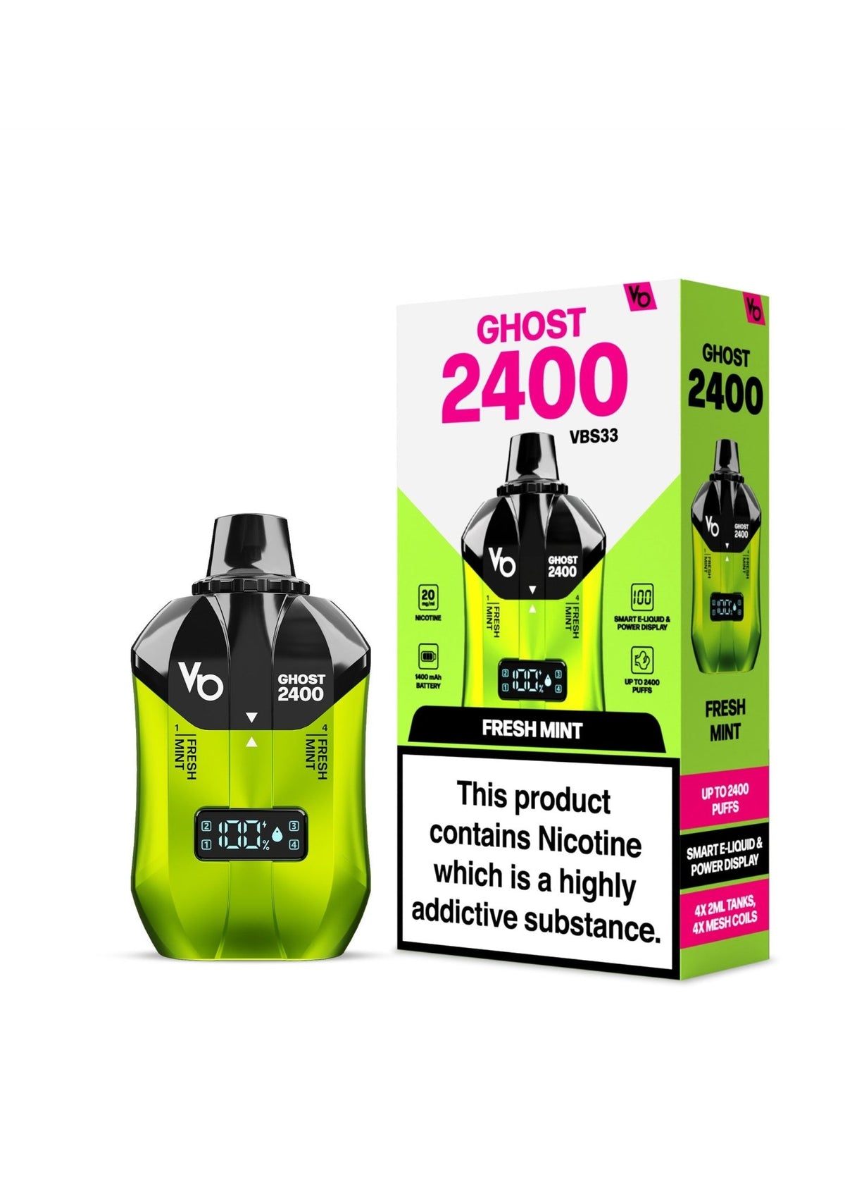 Vapes Bars Ghost 2400 Puffs Disposble Vape Pod Kit