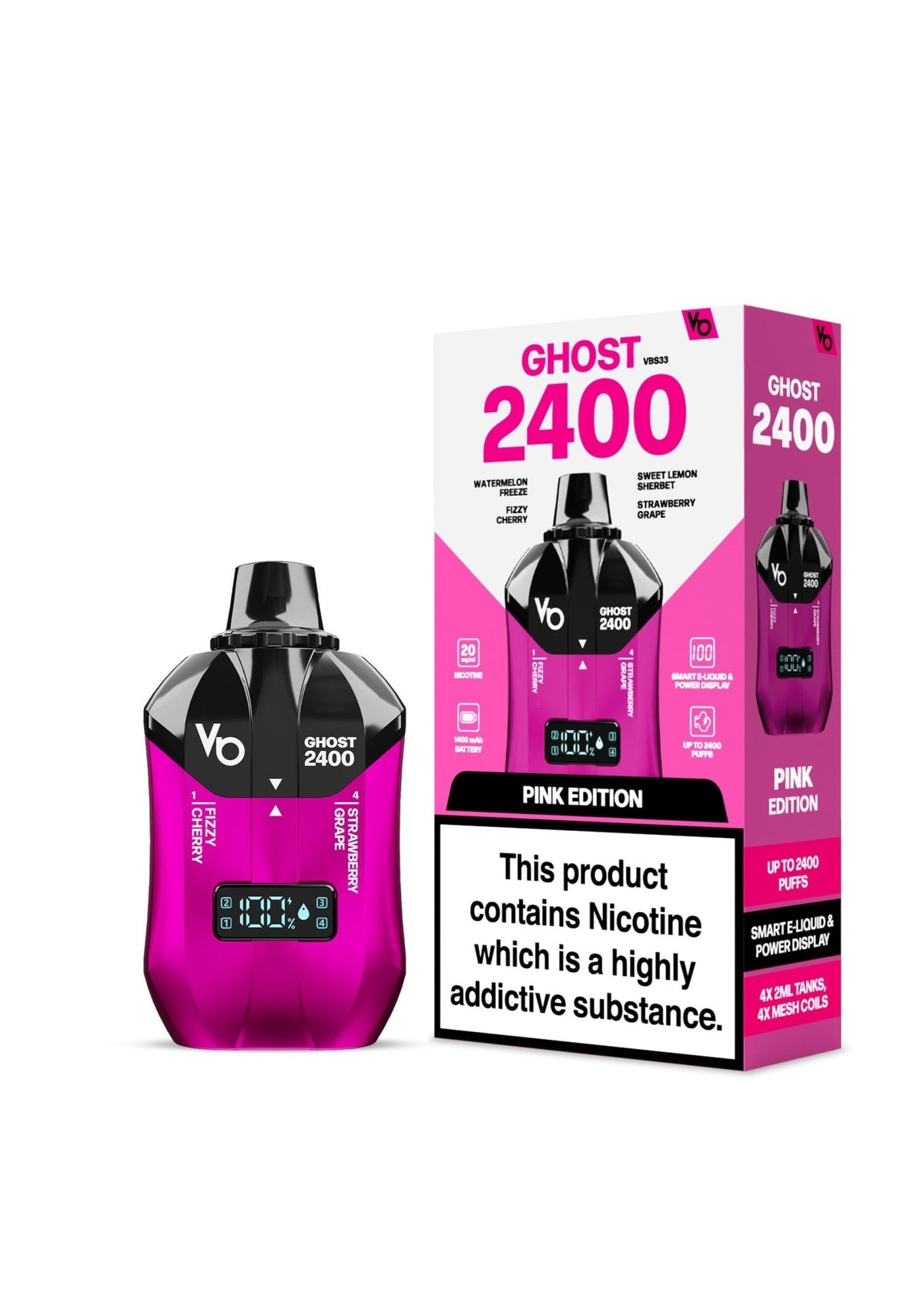 Vapes Bars Ghost 2400 Puffs Disposble Vape Pod Kit