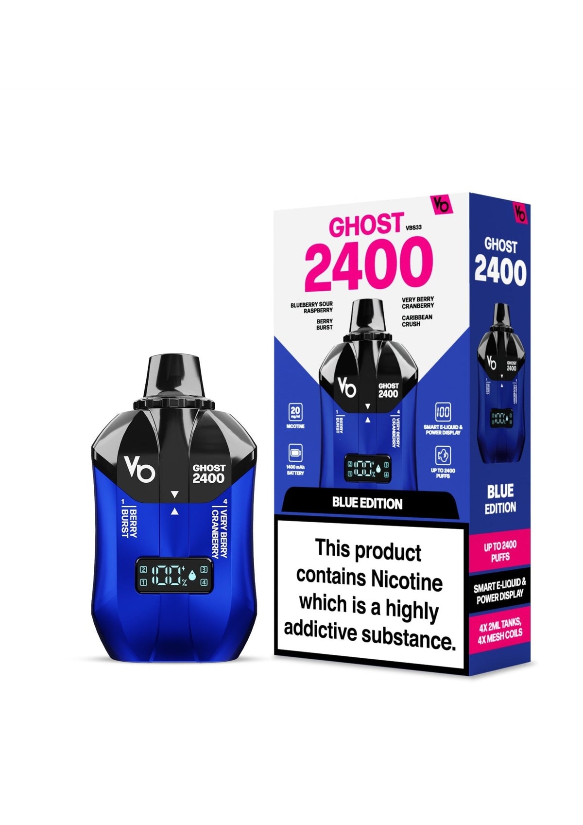 Vapes Bars Ghost 2400 Puffs Disposble Vape Pod Kit