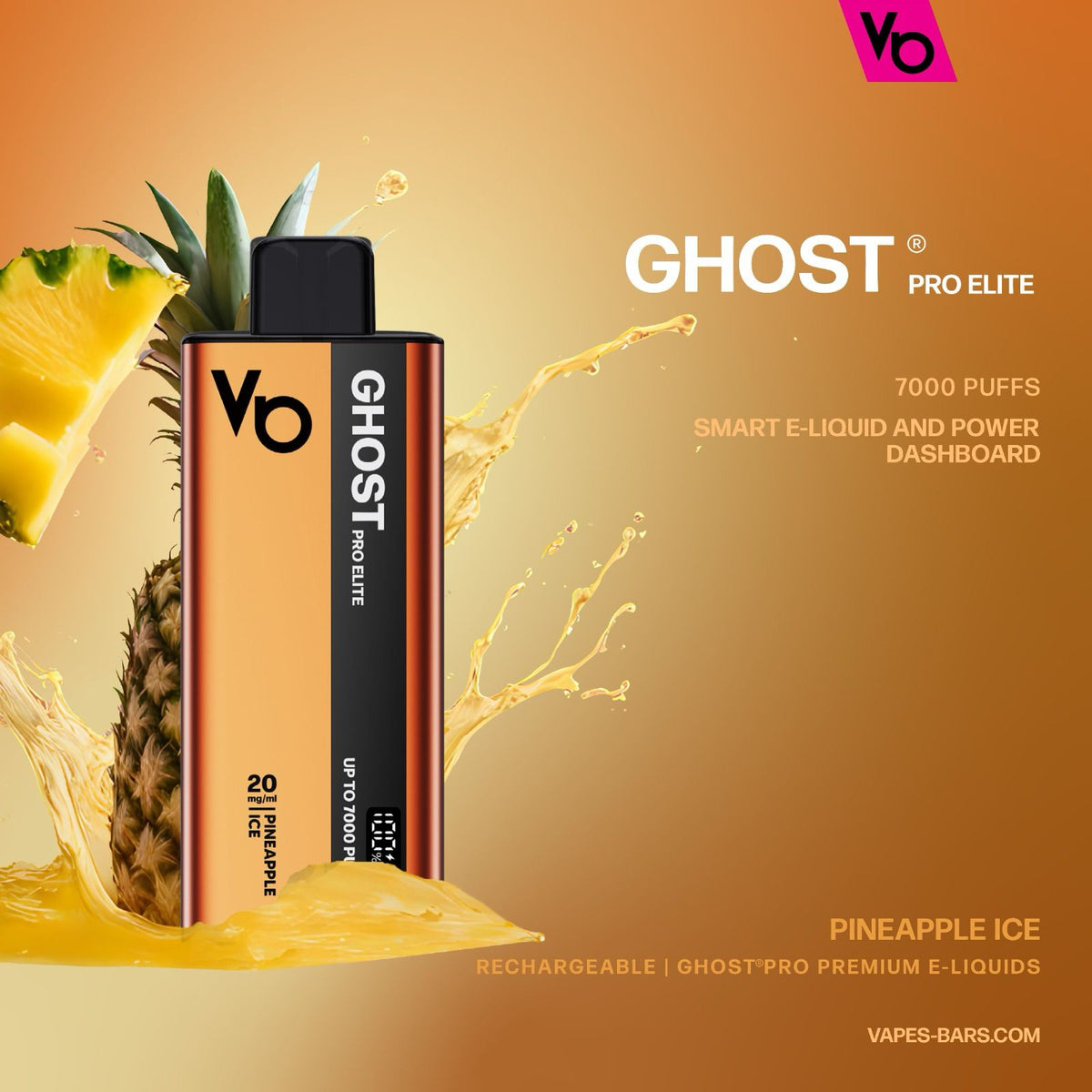 Vapes Bars Ghost Pro Elite 7000 Puffs Disposable Vape 20mg Box of 10