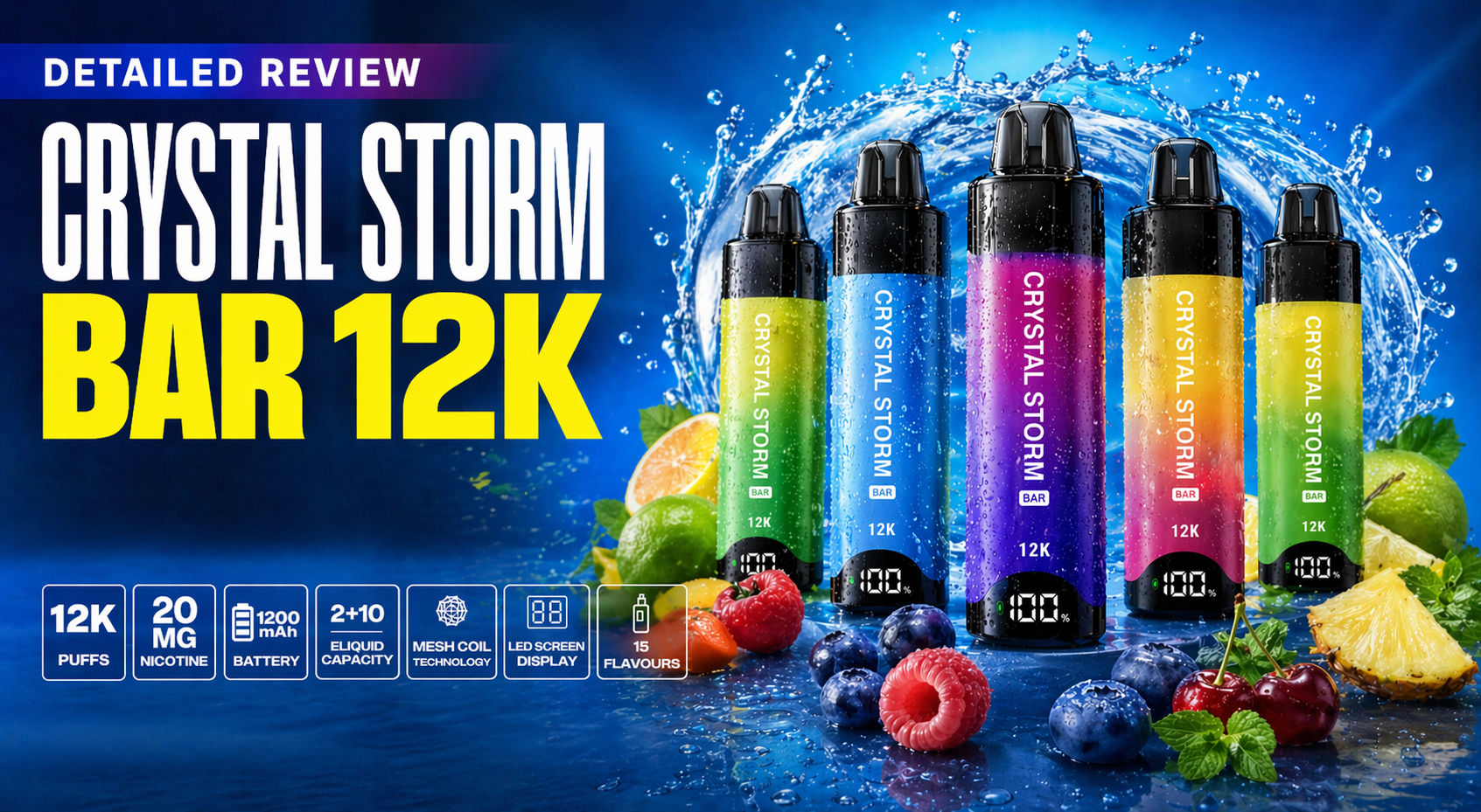 Crystal Storm Bar 12K by Juice N Power - Detailed Review By VapeBoo
